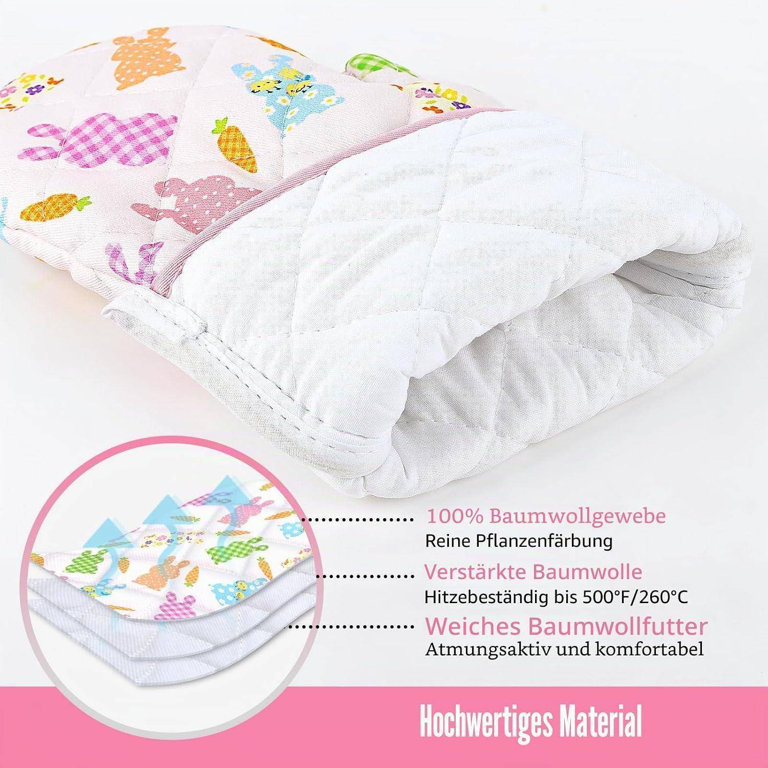 Produktbild eines gesteppten Baumwollkissens mit farbenfrohem Tierdruck-Bezug und weißer Füllung, gekennzeichnet als „Hochwertiges Material