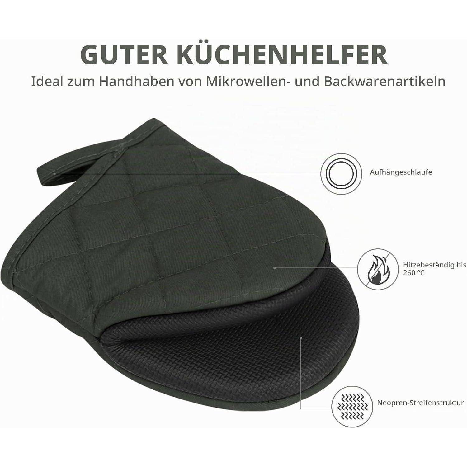 Grüner Küchenofen-Handschuh mit der Bezeichnung „GUTER KÜCHENHELFER