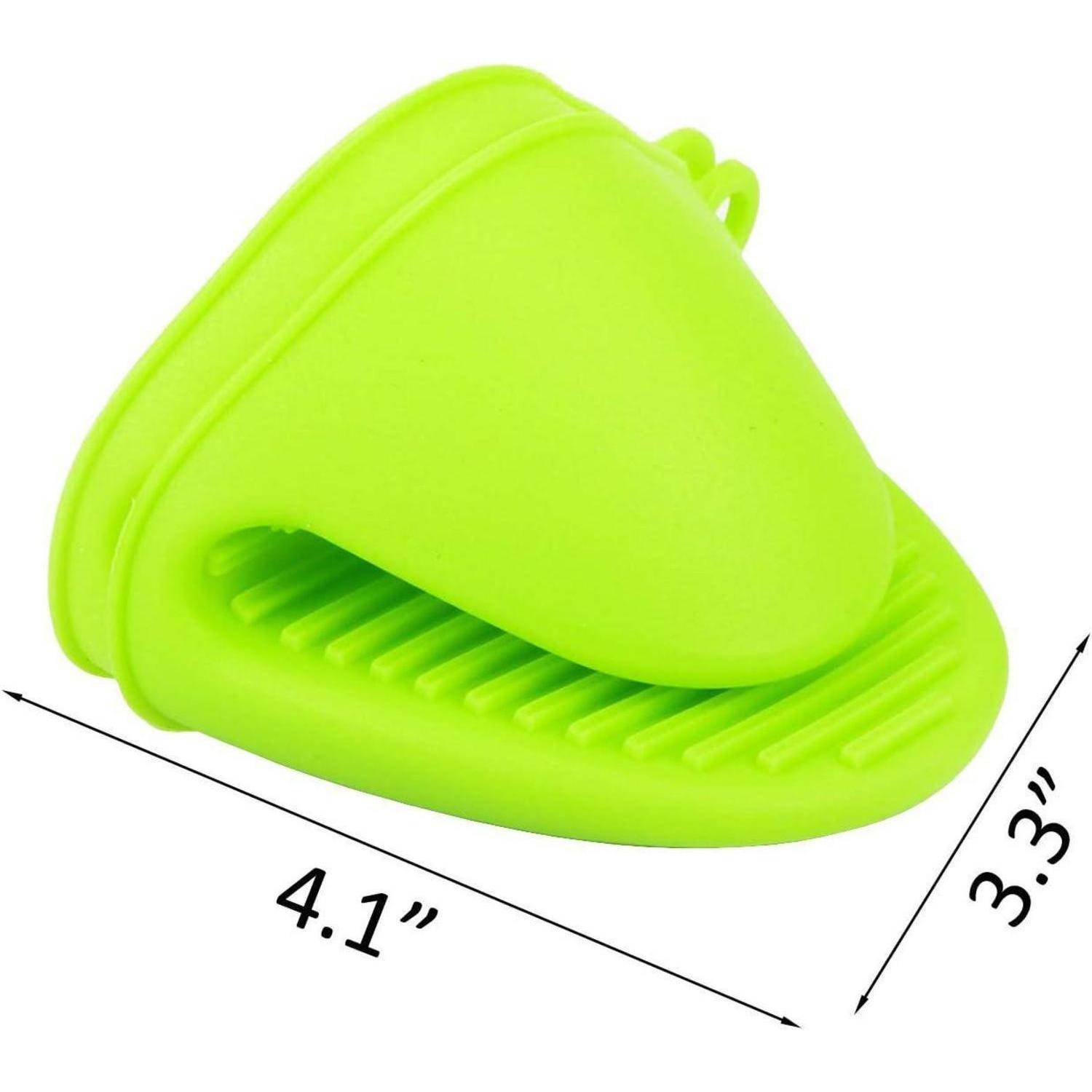 2 Paar Silikon-Griffe hitzebeständig bis 230°C Grün