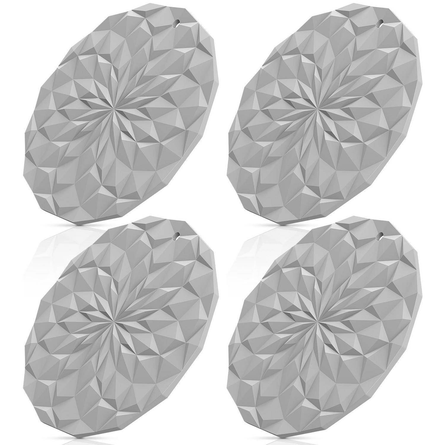 Silikon-Untersetzer 4er Set 18,8cm Hellgrau hitzebeständig