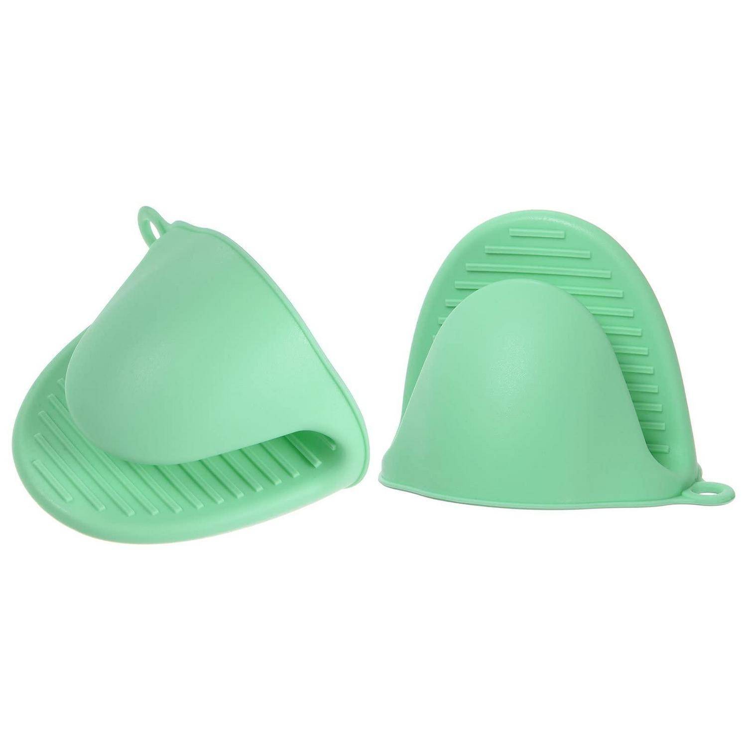 Mini Ofenhandschuhe Silikon Hitzebeständig 2 Stück Hellgrün
