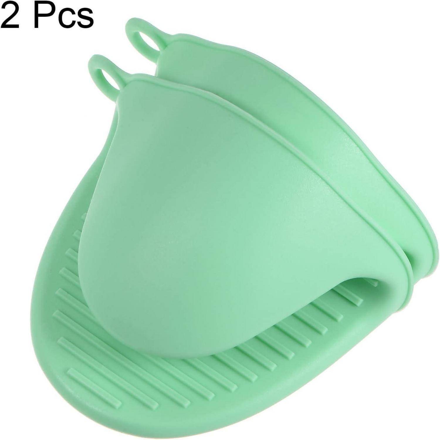 Mini Ofenhandschuhe Silikon Hitzebeständig 2 Stück Hellgrün