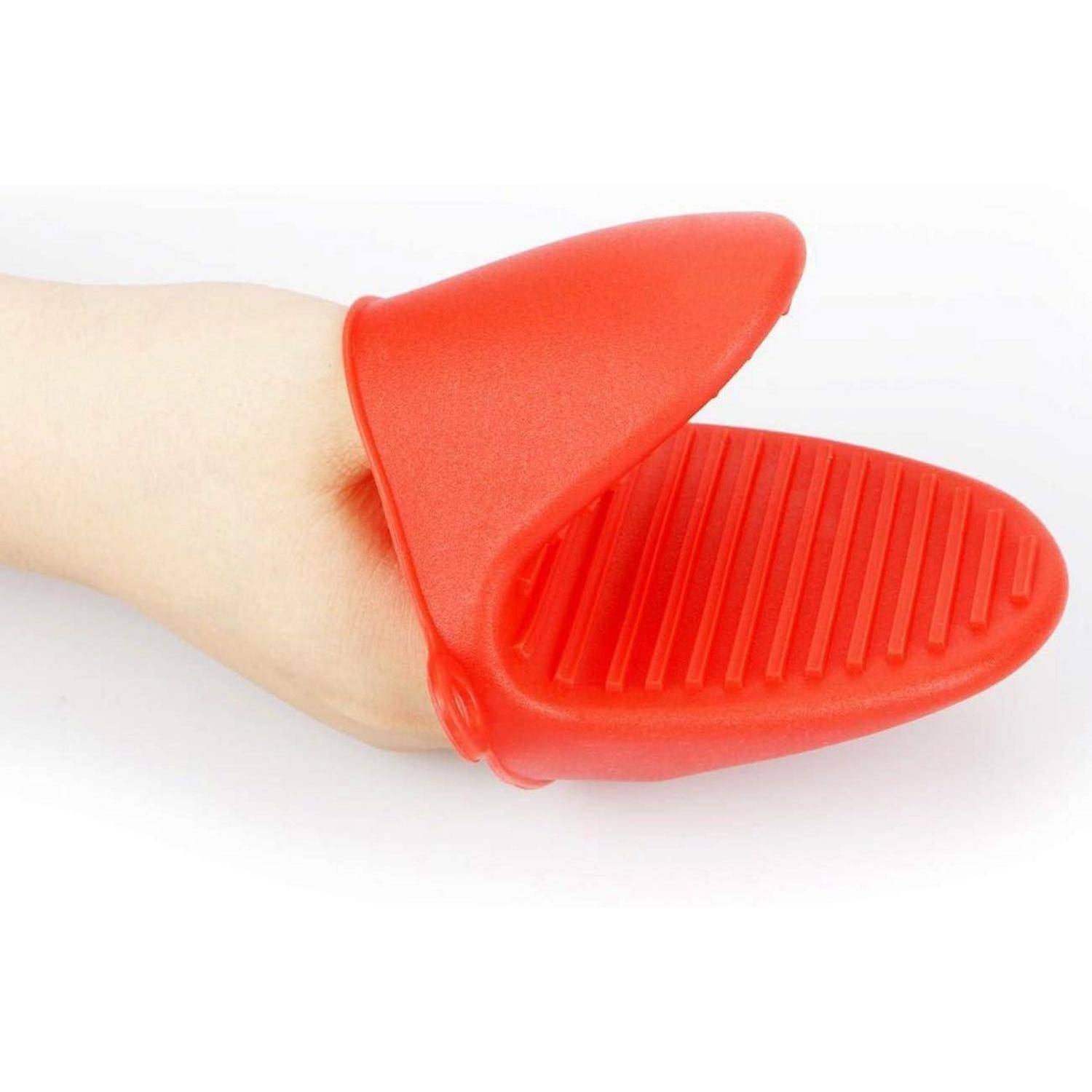 3 Paar Mini-Ofenhandschuhe Silikon hitzebeständig Rot Blau Grün