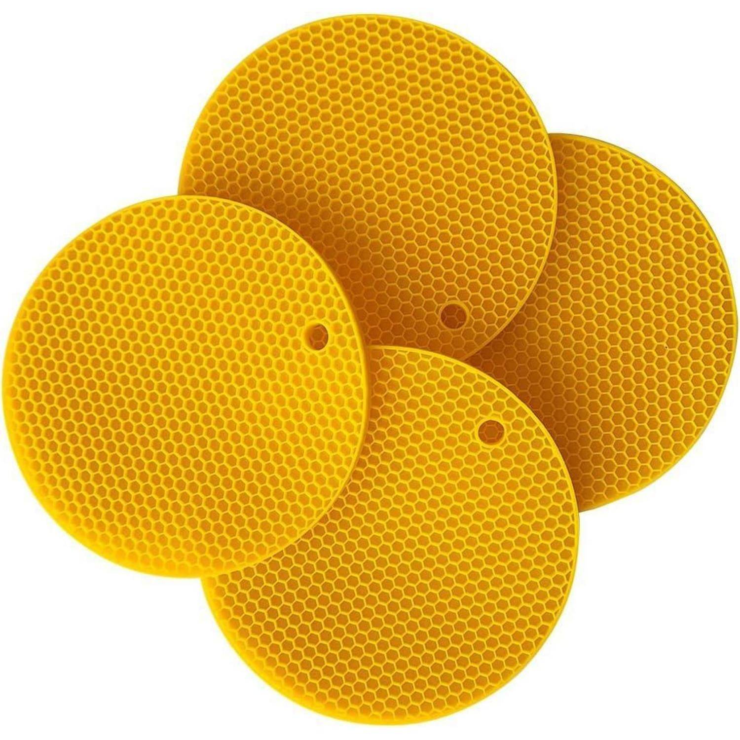 Silikon Untersetzer 4er-Set Gelb 240°C Ø 18 cm