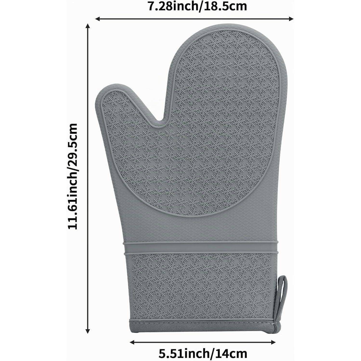 2 Silikon-Ofenhandschuhe hitzebeständig bis 300°C Grau