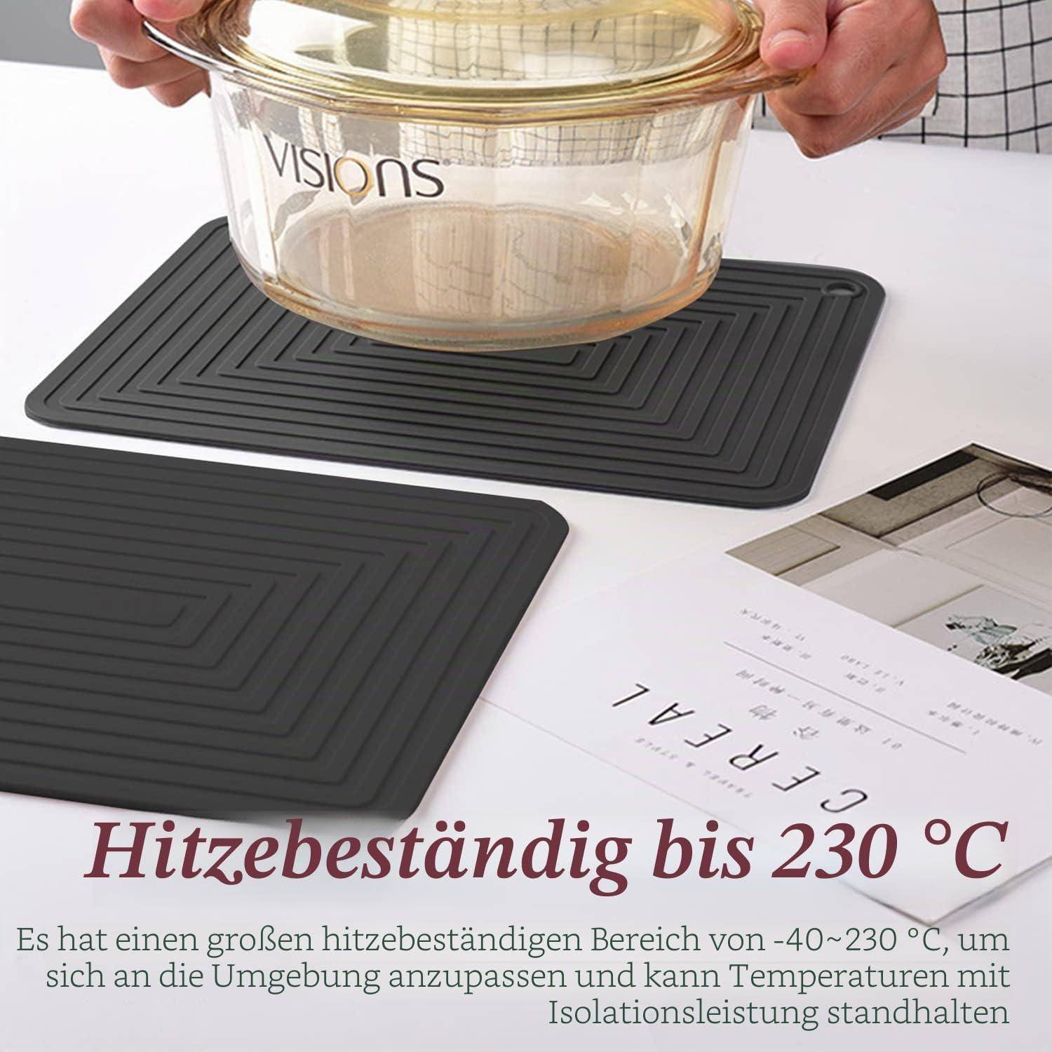 Topfuntersetzer Silikon hitzebeständig rutschfest Schwarz