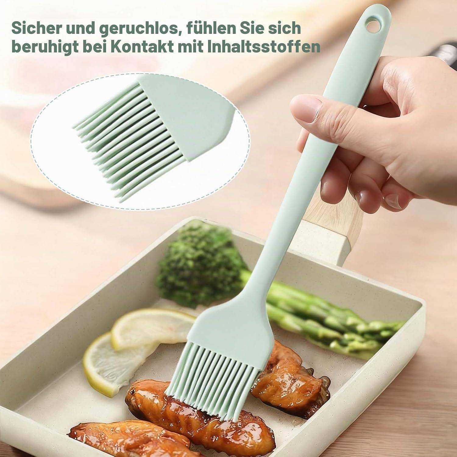 Silikon Küchenhandschuhe Set 6-teilig, hitzebeständig bis 230°C, Grün