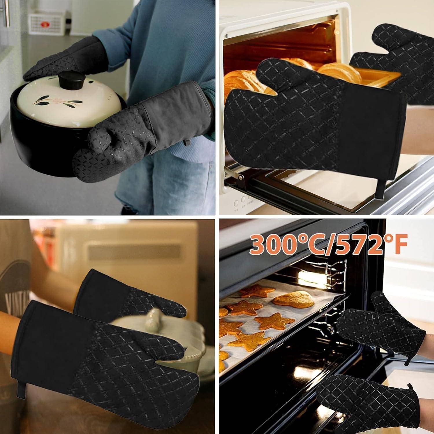 1 Paar Ofenhandschuhe hitzebeständig bis 300°C mit Silikongriff