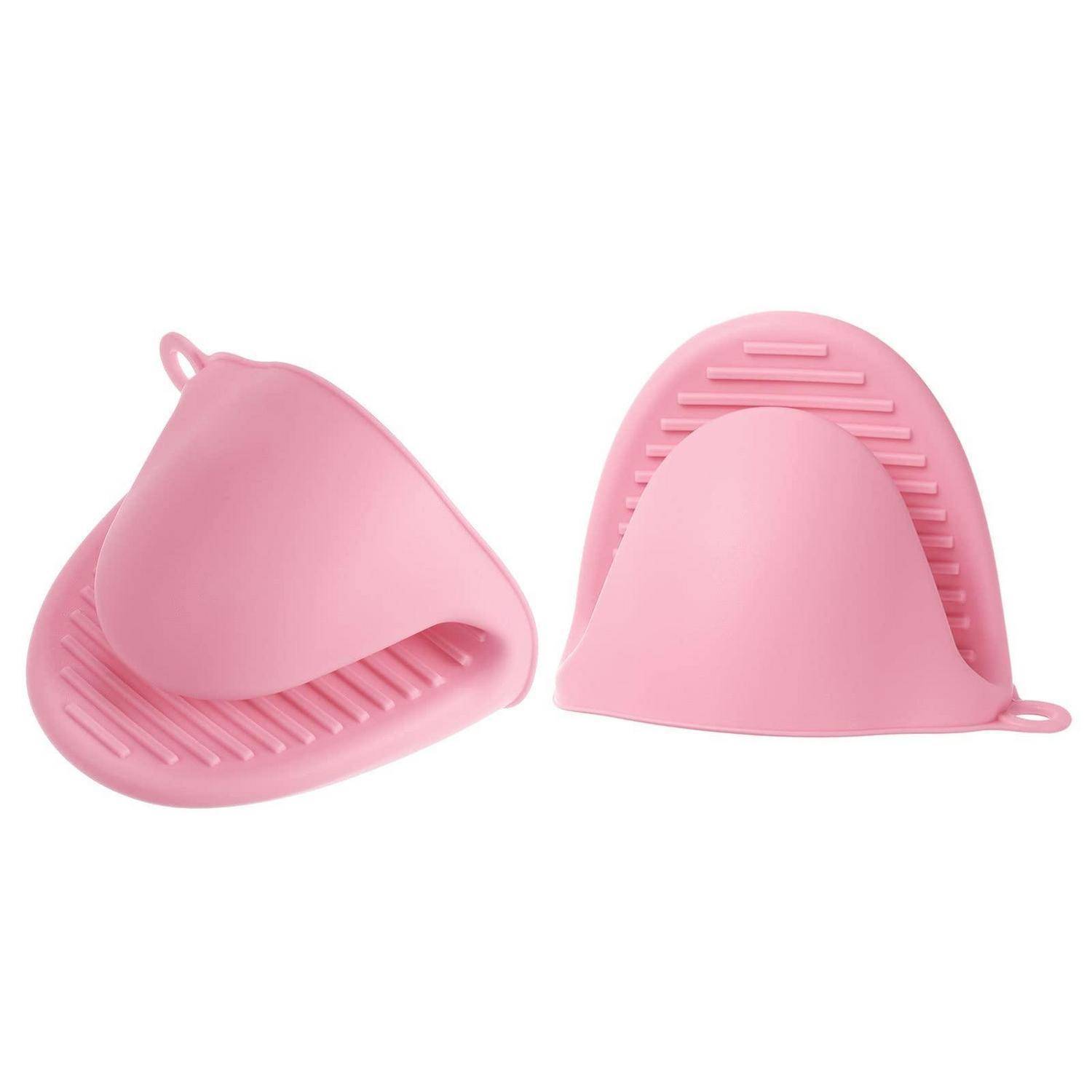 2x Mini Ofenhandschuhe Silikon Hitzebeständig Rosa