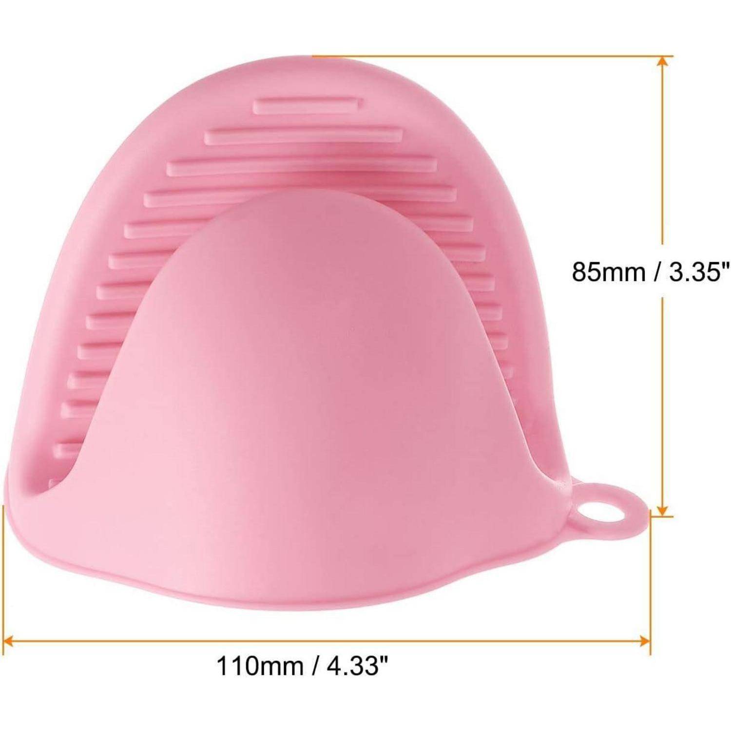 2x Mini Ofenhandschuhe Silikon Hitzebeständig Rosa