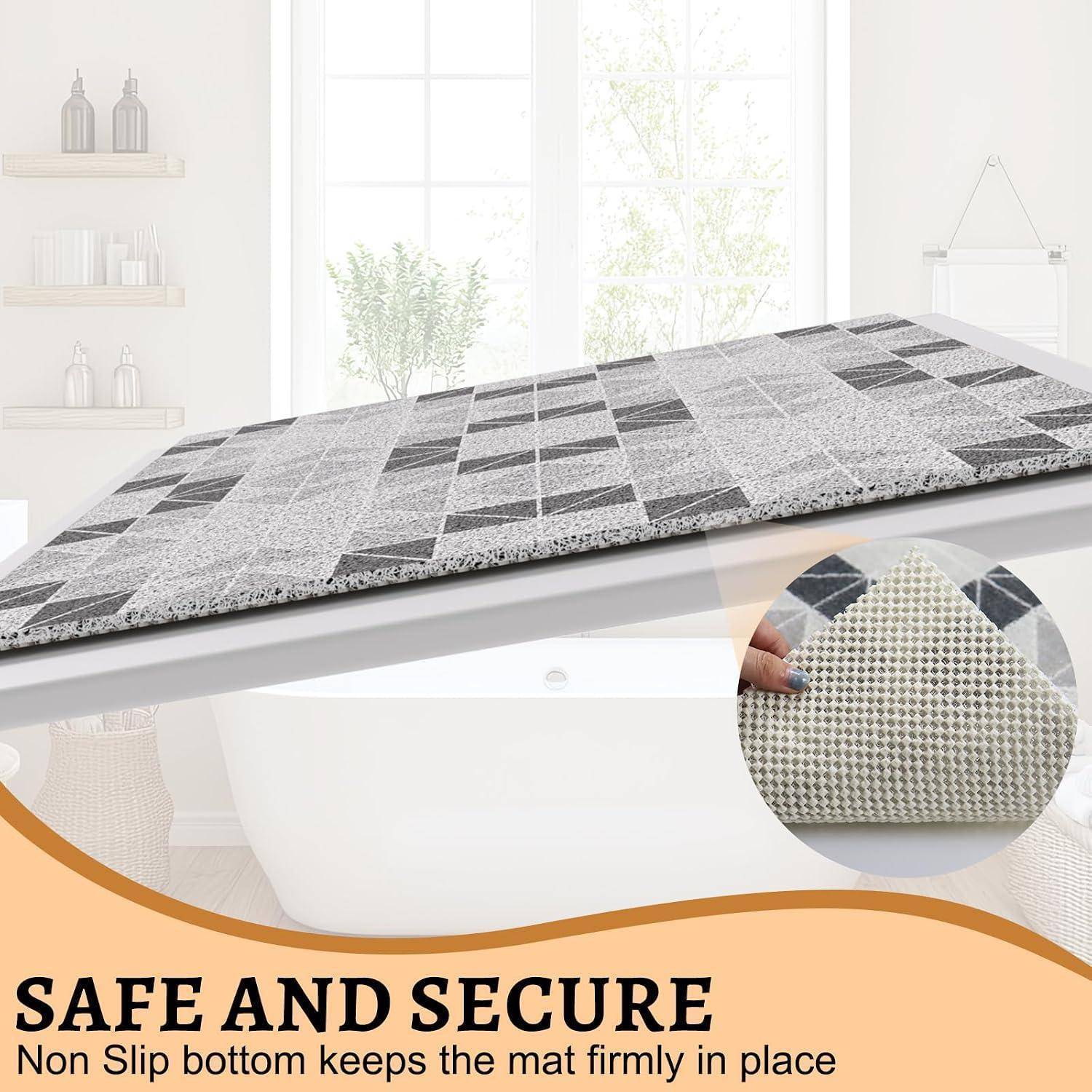 Duschmatte PVC Luffa 80x80 cm Quadratisch Schnelltrocknend Grau