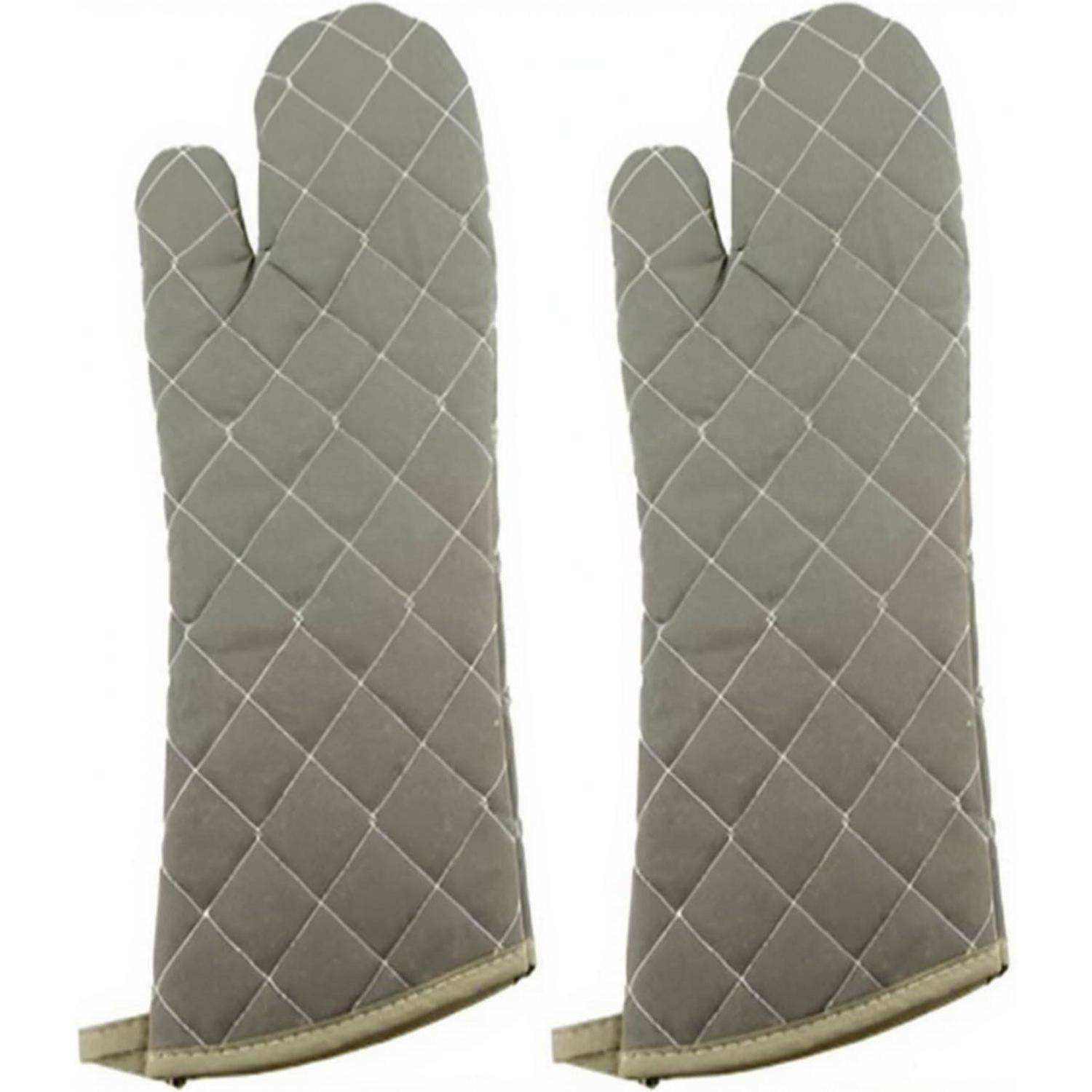 Ofenhandschuhe extra lang hitzebeständig Baumwolle 61 cm Grün