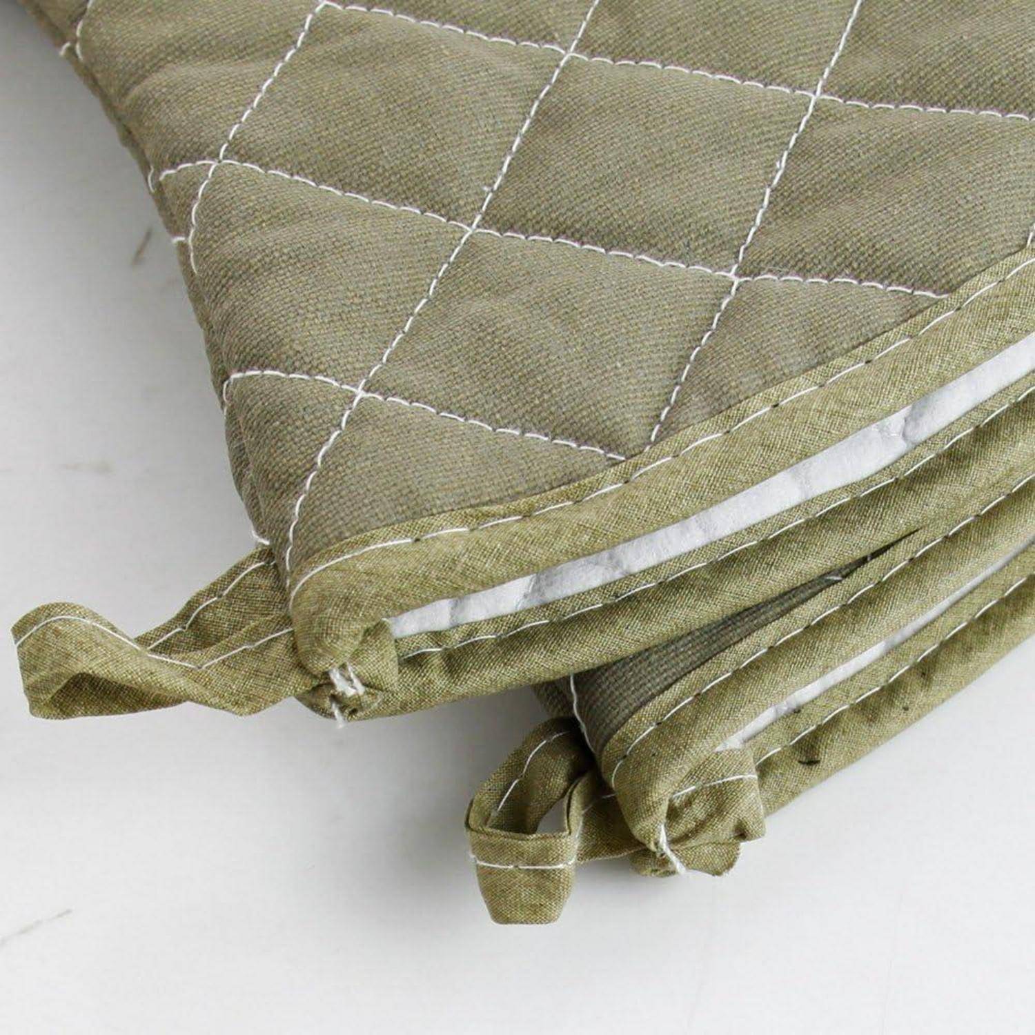 Ofenhandschuhe extra lang hitzebeständig Baumwolle 61 cm Grün