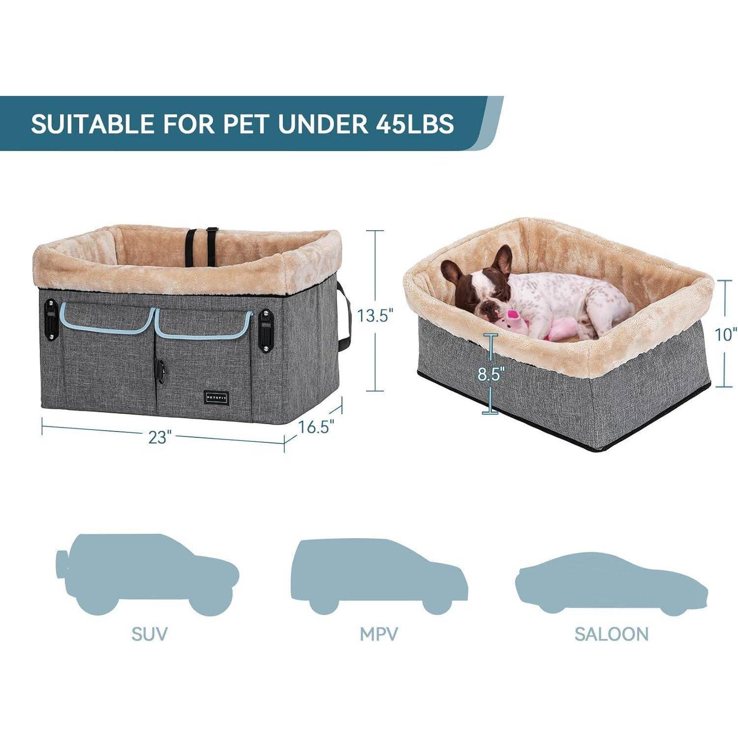 Petsfit Hundesitz Auto Rückbank M Grau/Grün