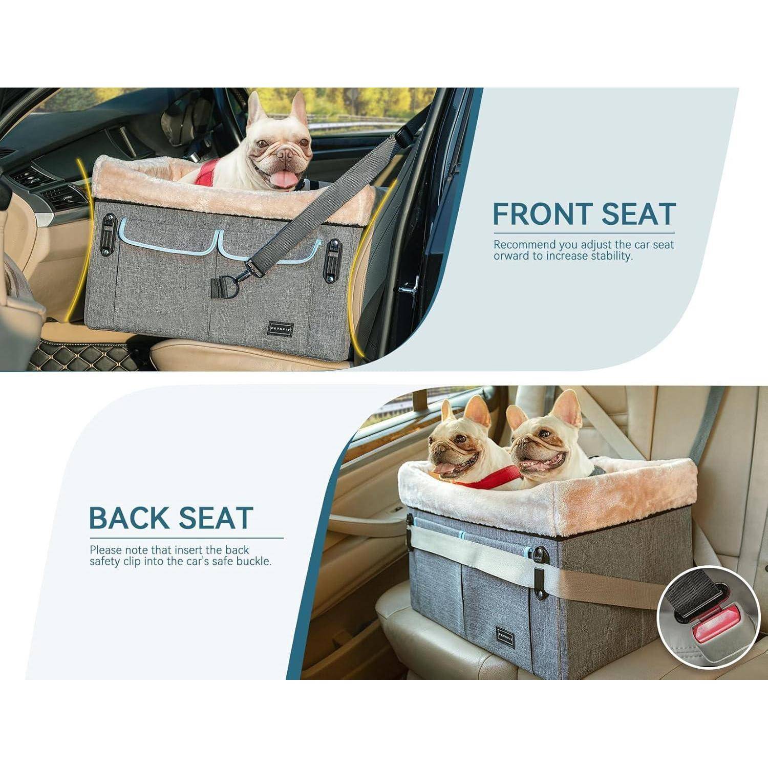 Petsfit Hundesitz Auto Rückbank M Grau/Grün