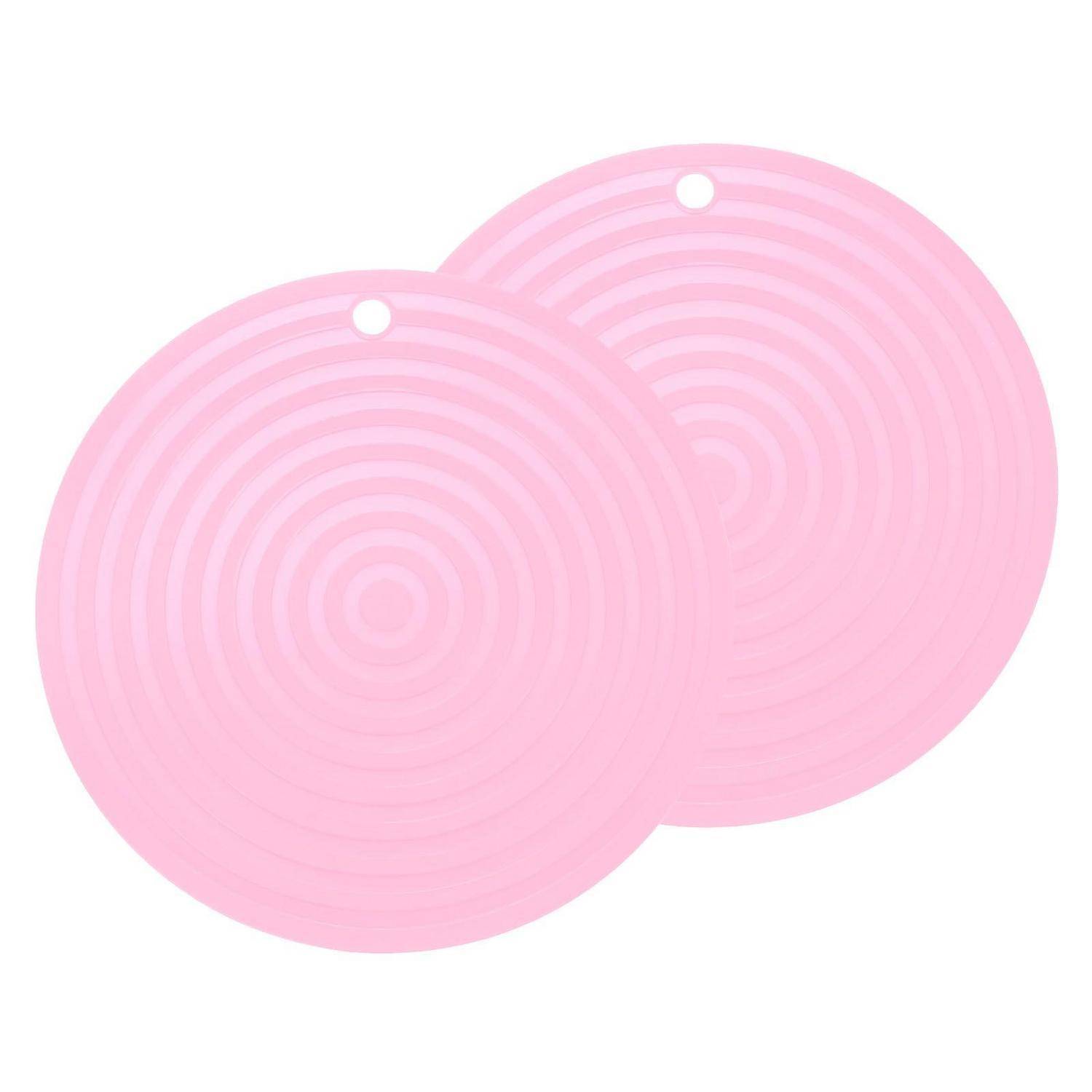 QUARKZMAN 2x Silikon-Untersetzer hitzebeständig 23,6cm Pink