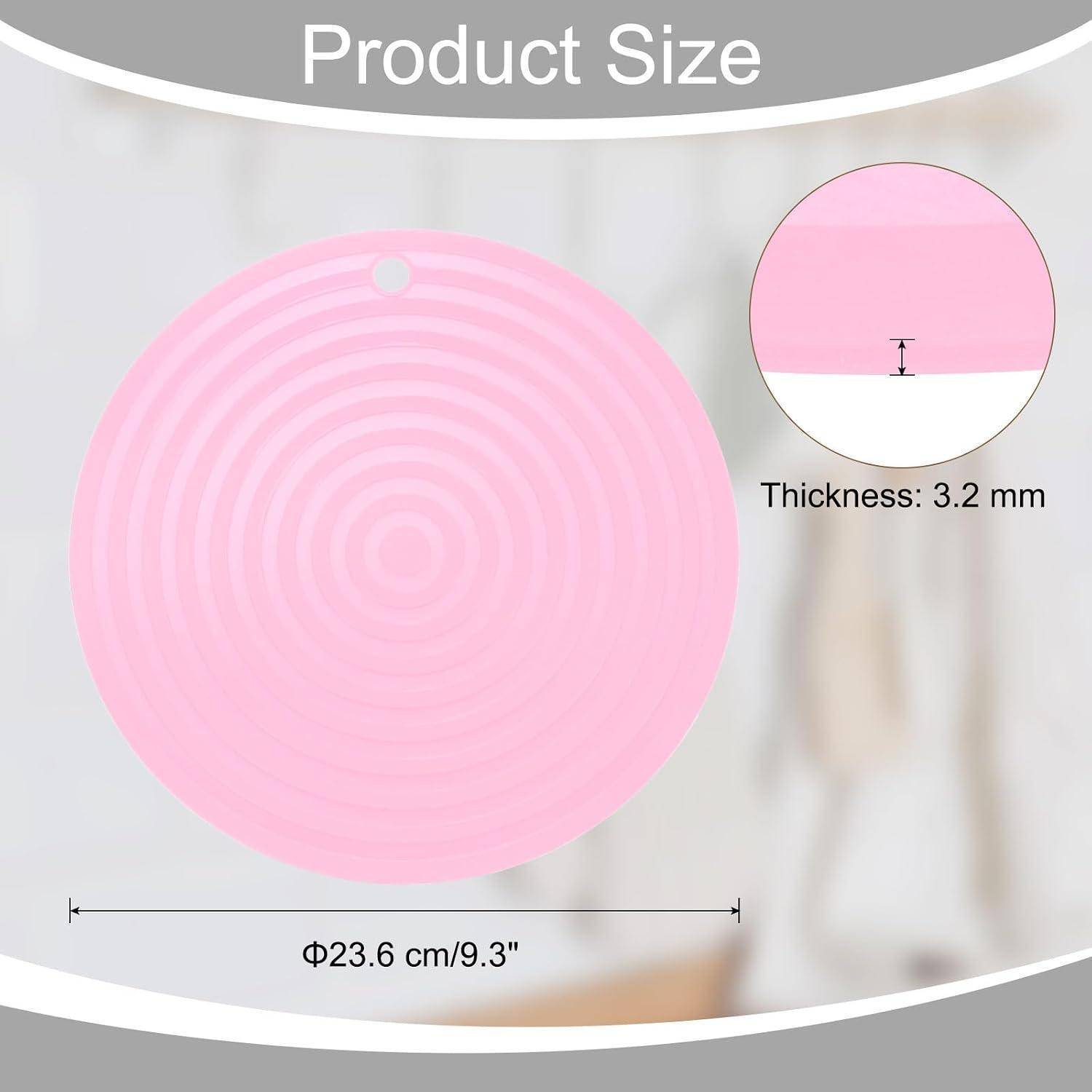 QUARKZMAN 2x Silikon-Untersetzer hitzebeständig 23,6cm Pink