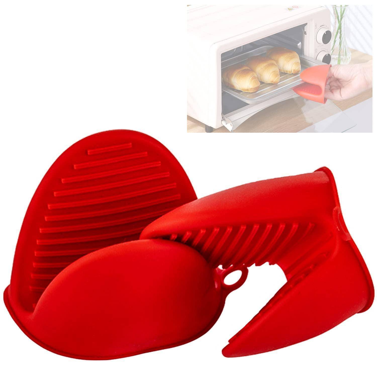 Silikon Ofenhandschuhe 1 Paar Rot Hitzebeständig Anti-Rutsch