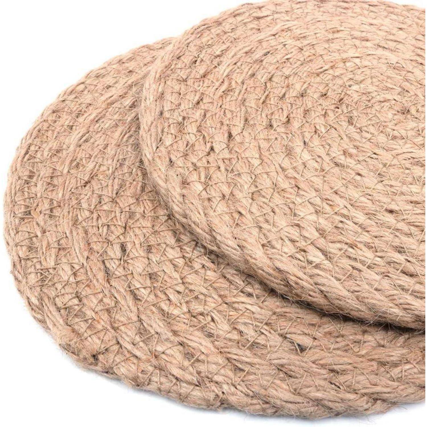 Rattan-Untersetzer 7 Zoll hitzebeständig handgewebt naturfarben
