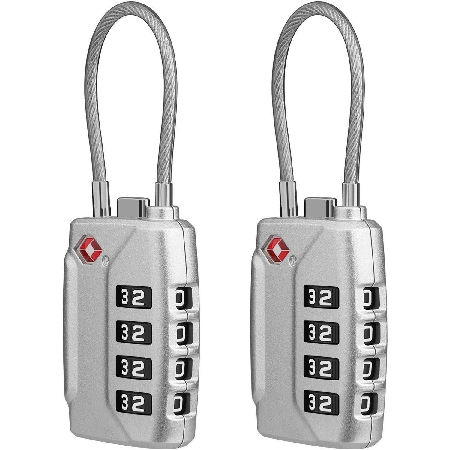 Diyife TSA Gepäckschloss 2 Stück 4-stellig Silber