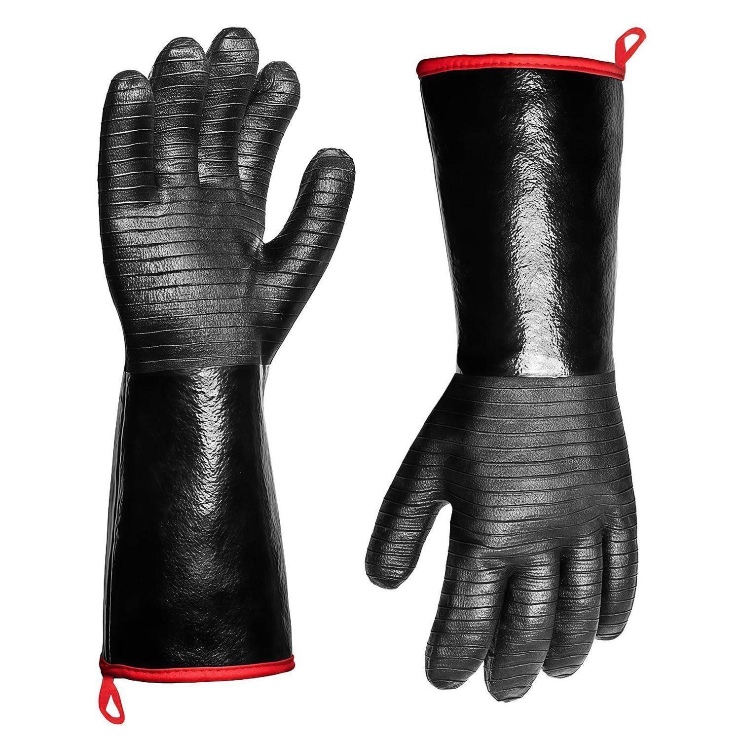 Grillhandschuhe 45cm hitzebeständig Neopren extra lang rutschfest