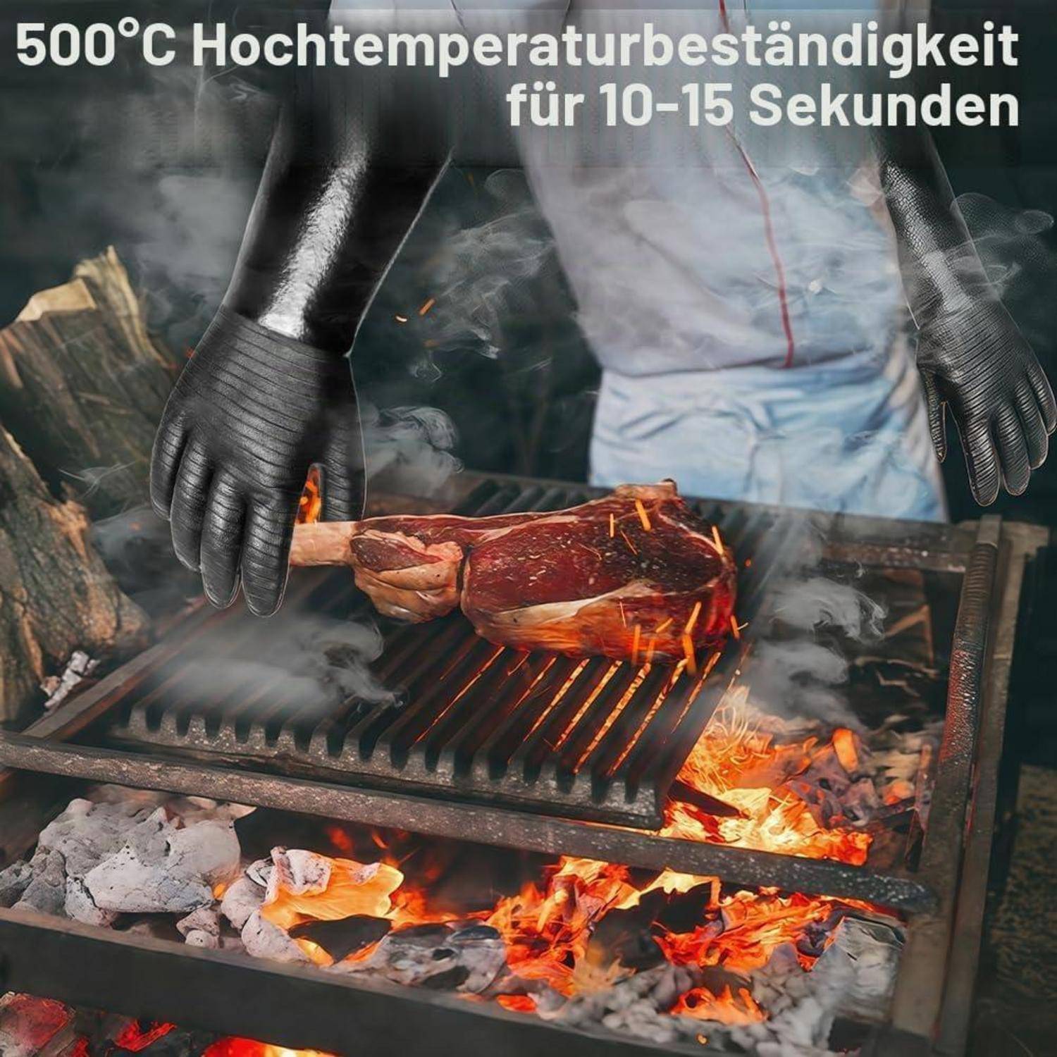 Grillhandschuhe Neopren 35cm hitzebeständig extra lang