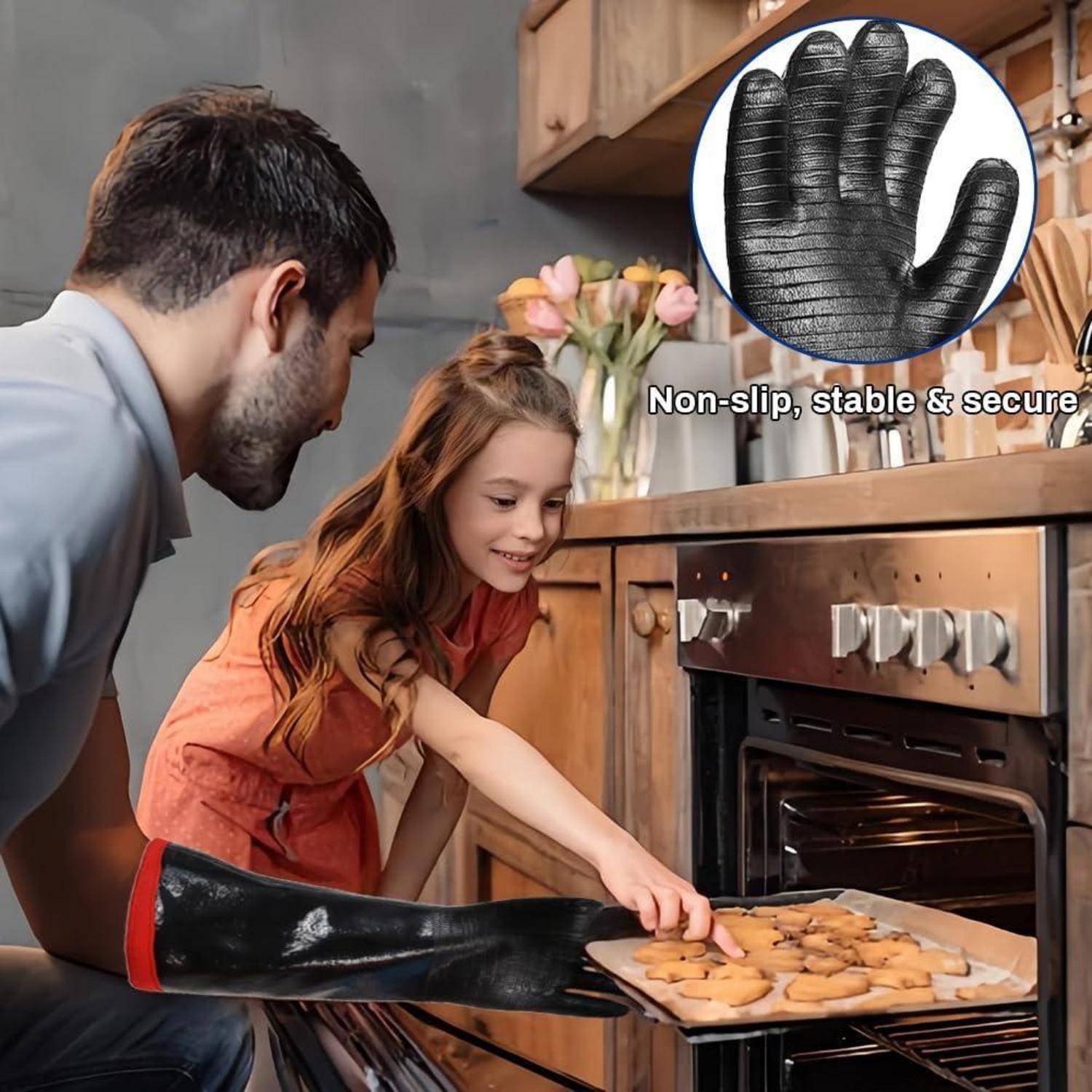 Grillhandschuhe Neopren 35cm hitzebeständig extra lang