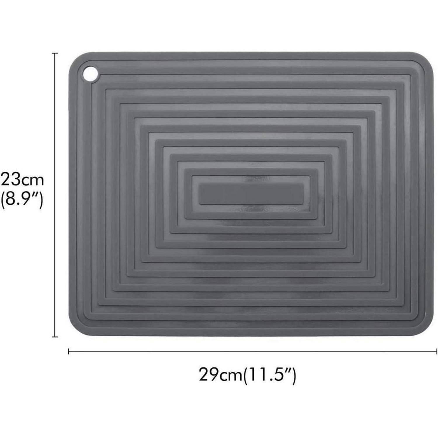 2er Set Silikon Untersetzer 22,9x30,5cm hitzebeständig dunkelgrau