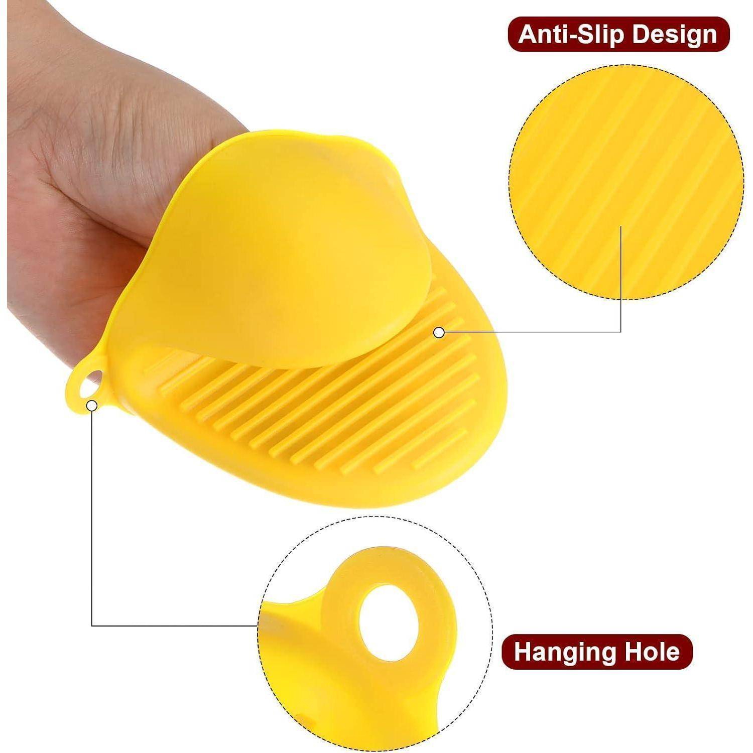 Mini-Ofenhandschuhe Silikon 2 Stück Gelb Hitzebeständig