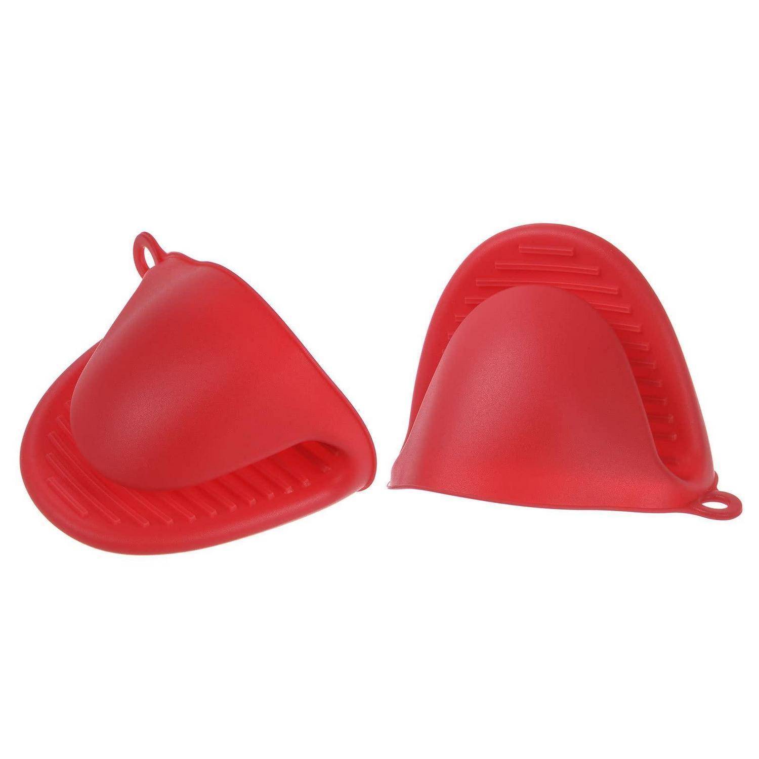 Mini Ofenhandschuhe Silikon Hitzebeständig Topfhalter Rot 2 Stück