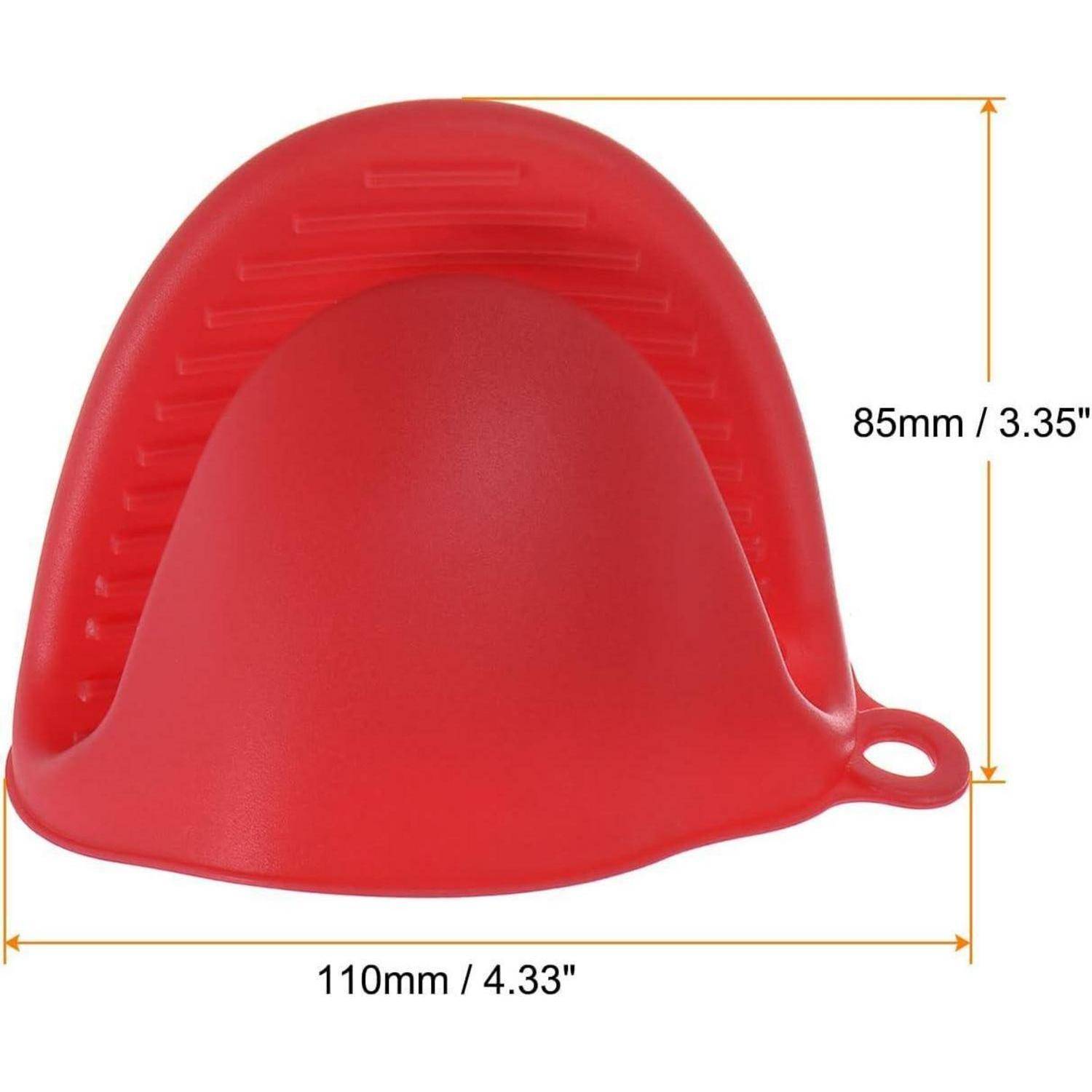 Mini Ofenhandschuhe Silikon Hitzebeständig Topfhalter Rot 2 Stück