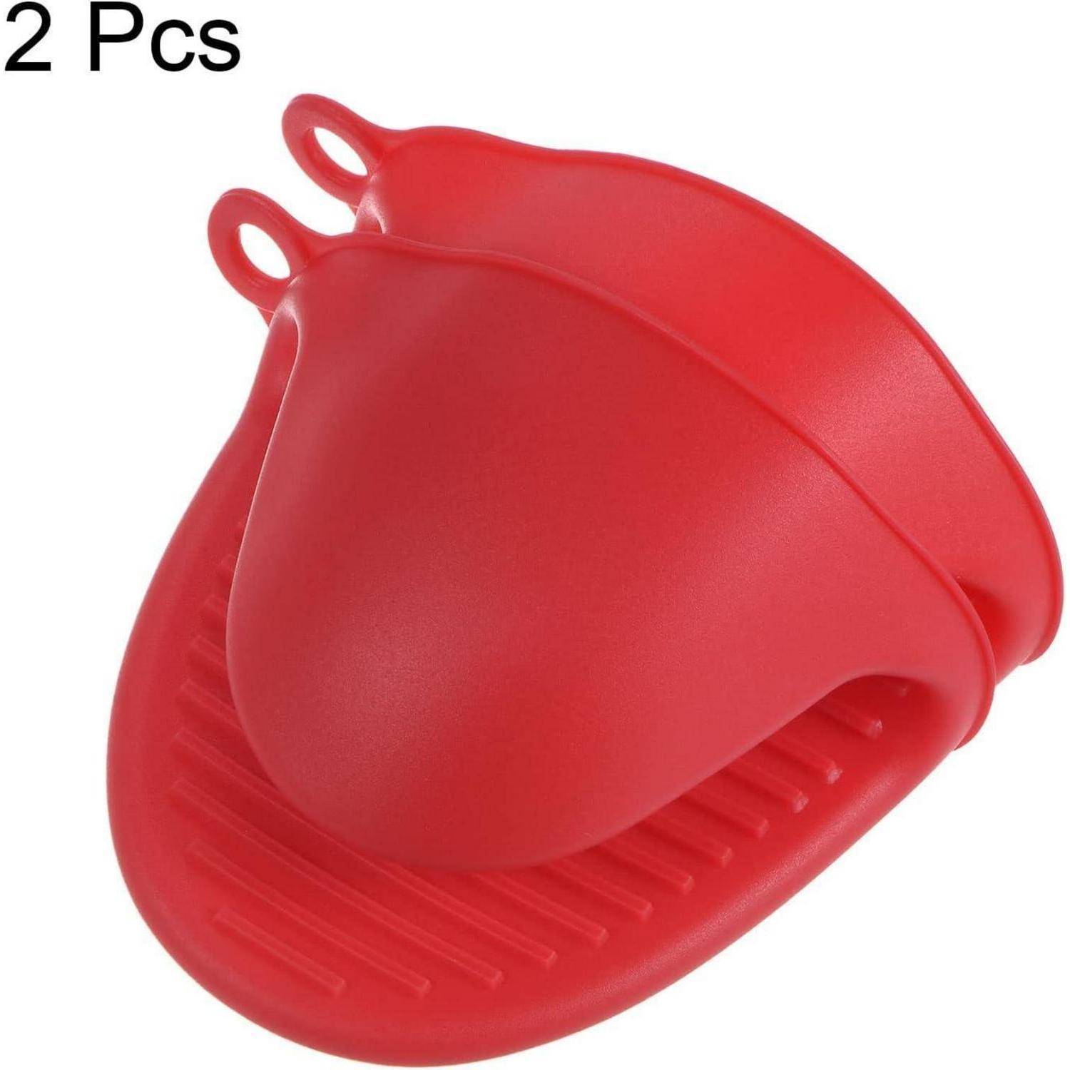 Mini Ofenhandschuhe Silikon Hitzebeständig Topfhalter Rot 2 Stück