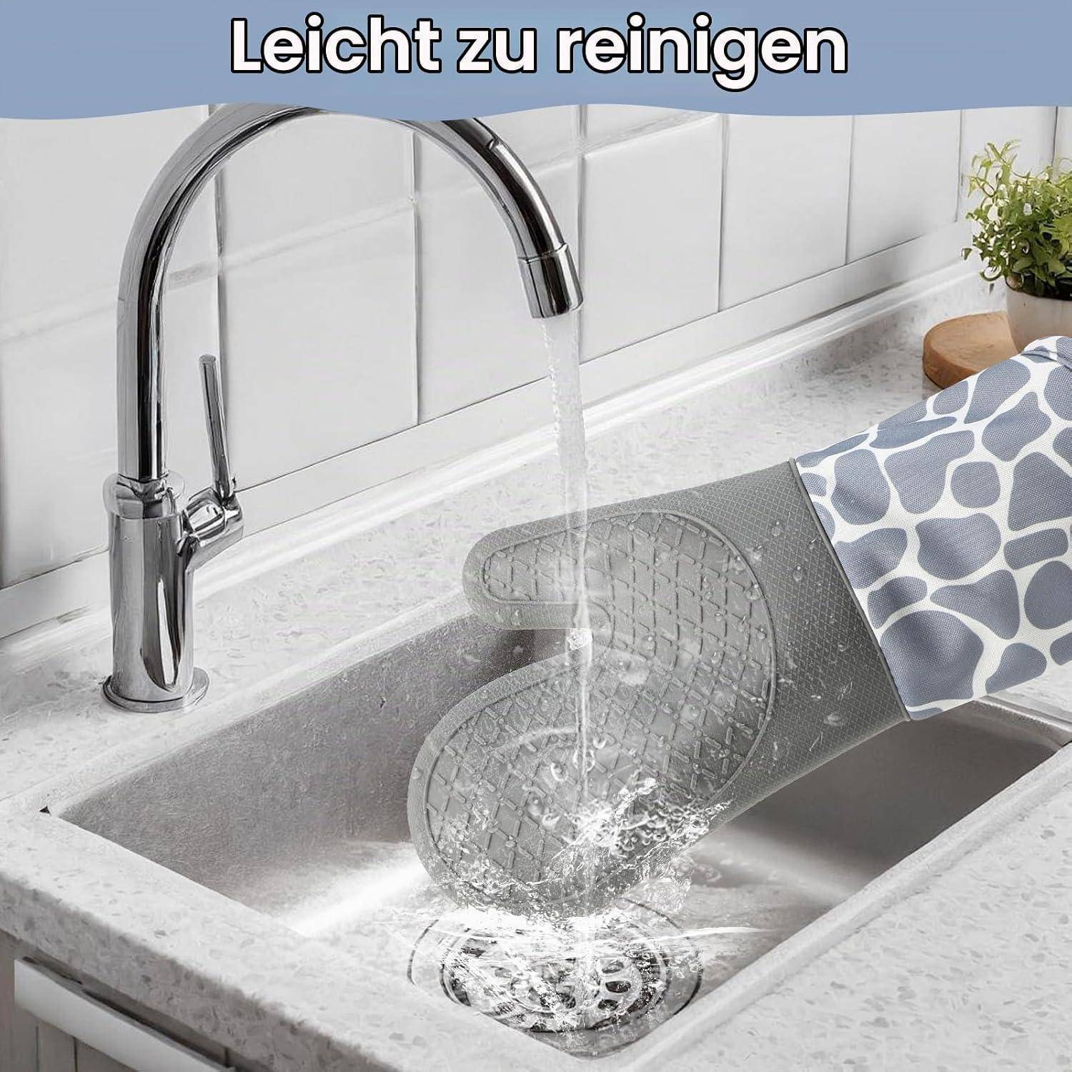 Ofenhandschuhe Set 6-teilig Hitzebeständig bis 230°C Grau