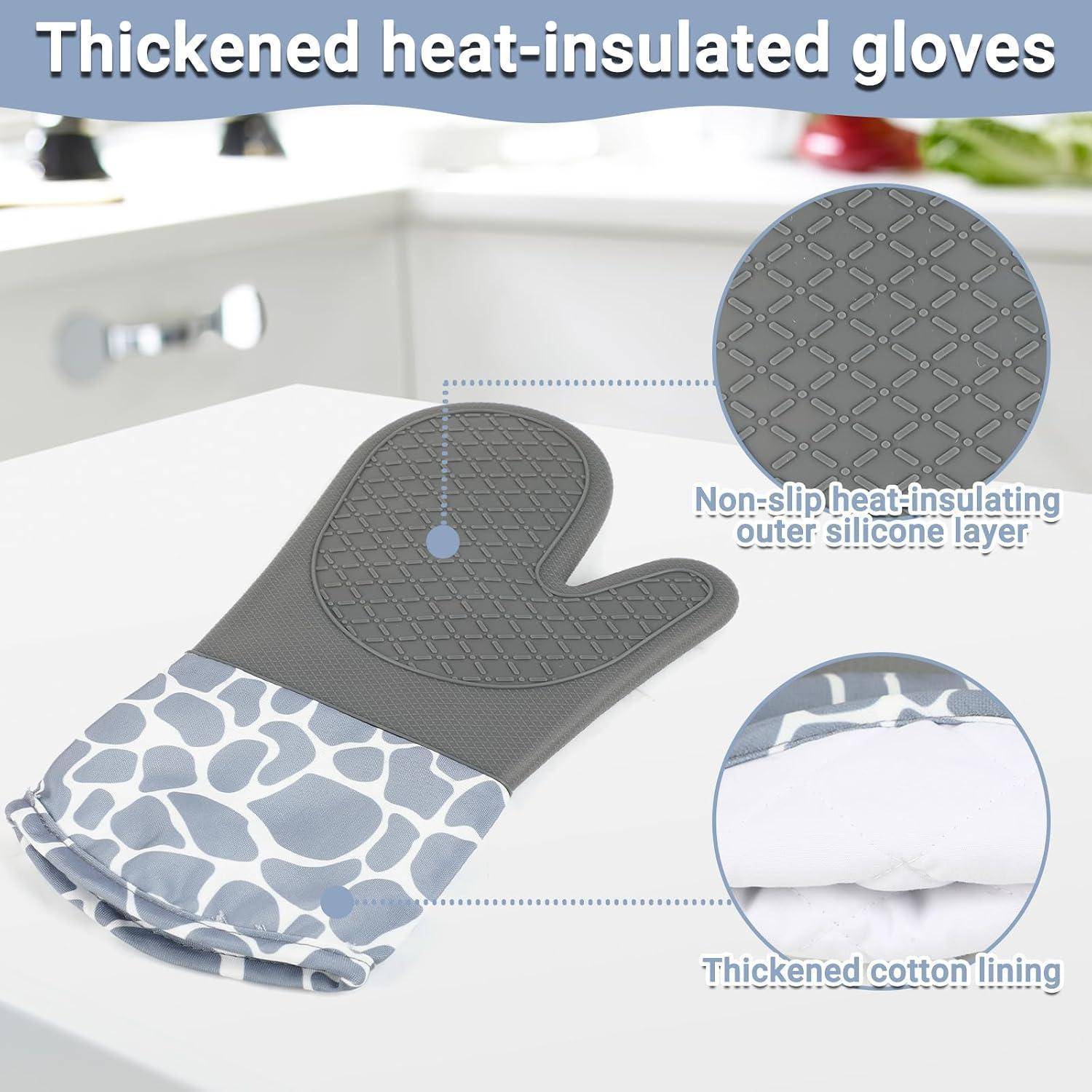 Ofenhandschuhe Set 6-teilig Hitzebeständig bis 230°C Grau