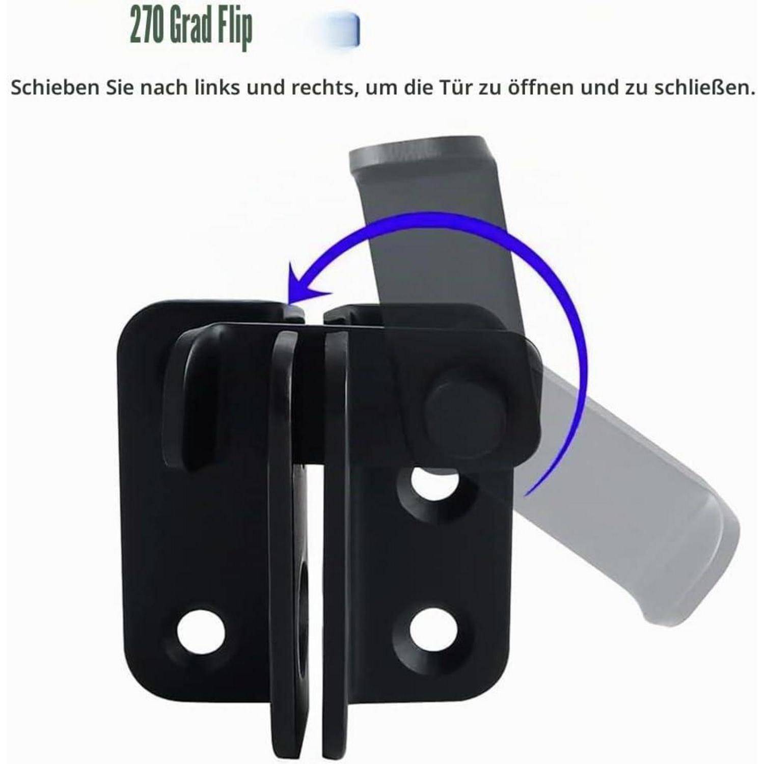 Edelstahl Türriegel abschließbar Schwarz 45x40mm