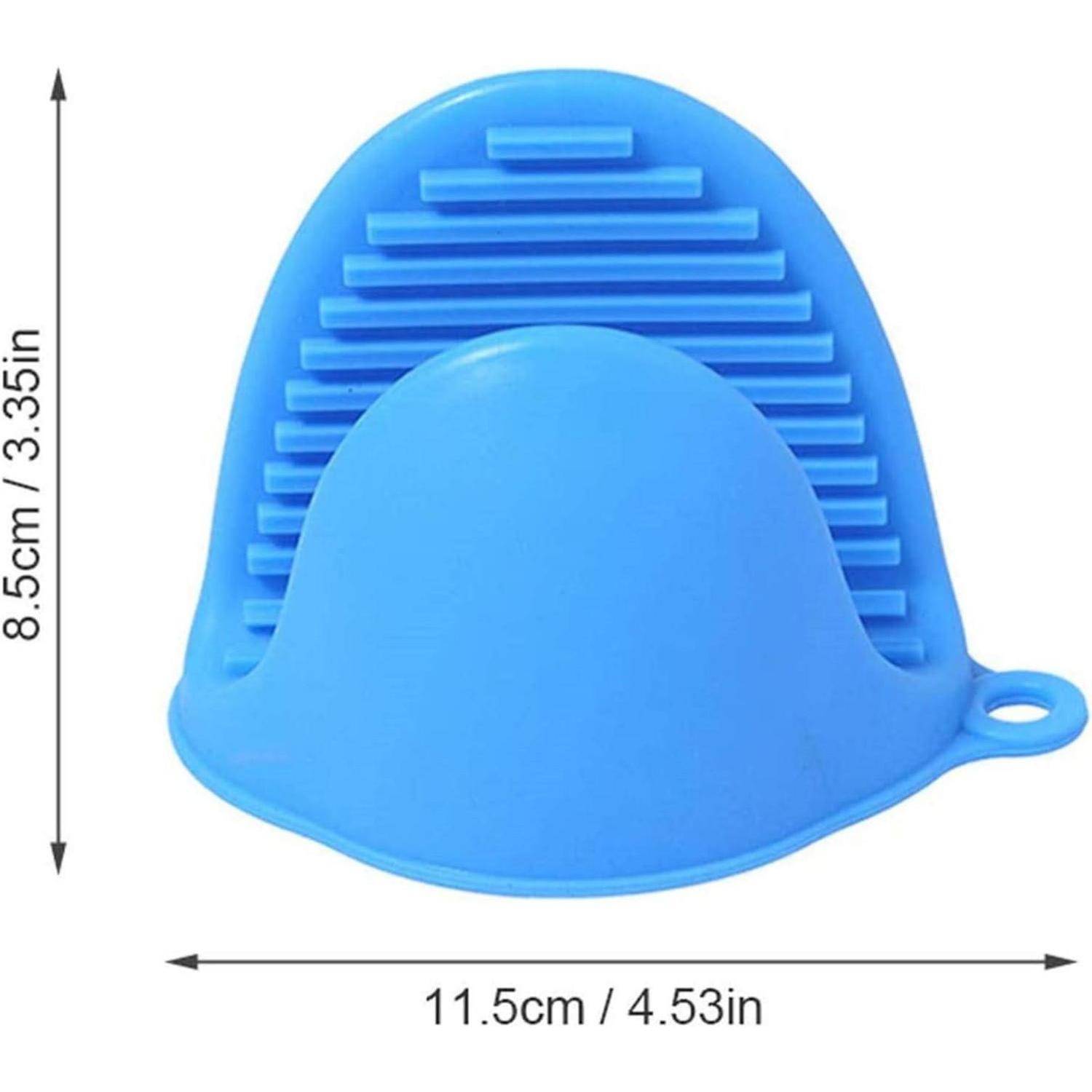 Silikon-Mini-Ofenhandschuhe hitzebeständig Blau 2 Stück