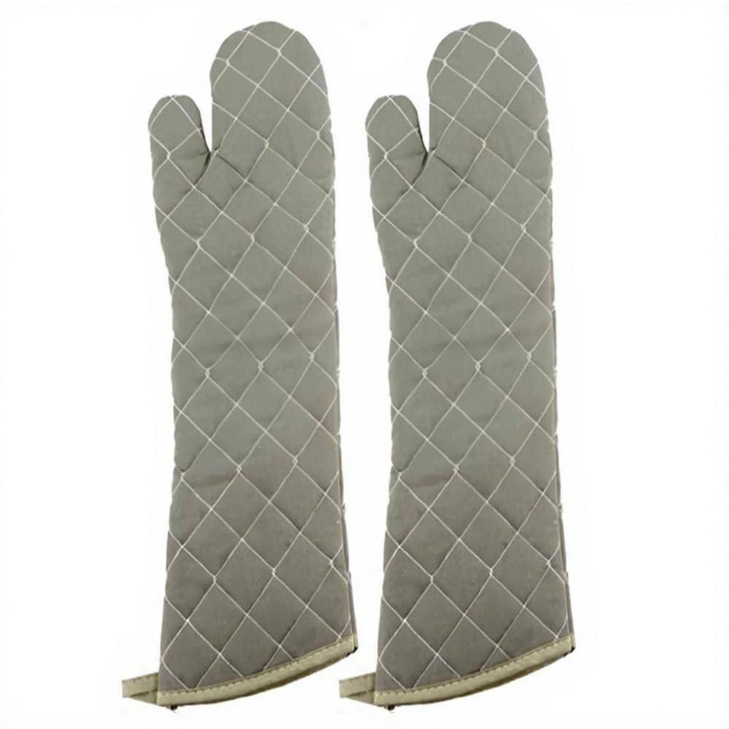 Ofenhandschuhe Baumwolle 58cm Grün hitzebeständig Paar