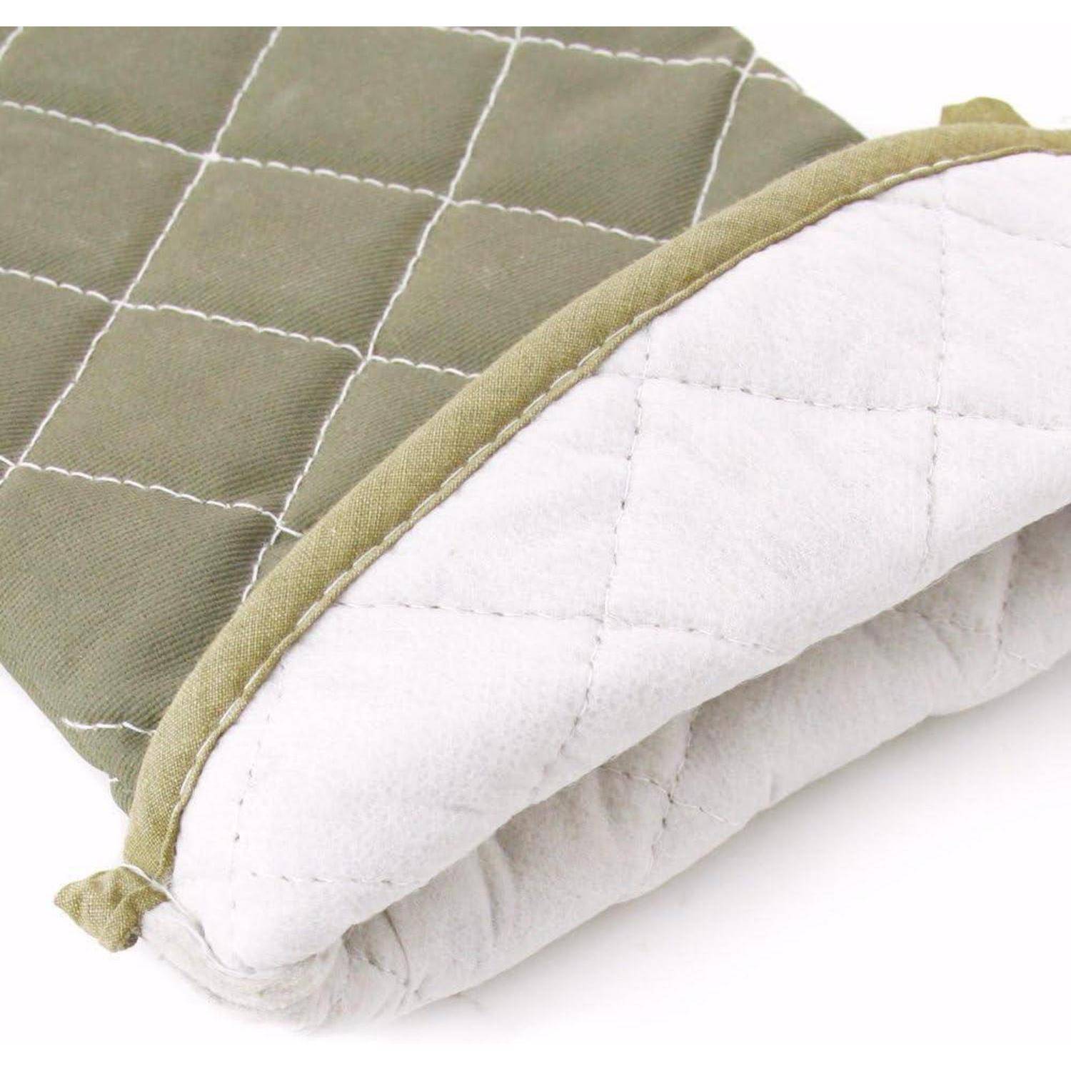 Ofenhandschuhe Baumwolle 58cm Grün hitzebeständig Paar