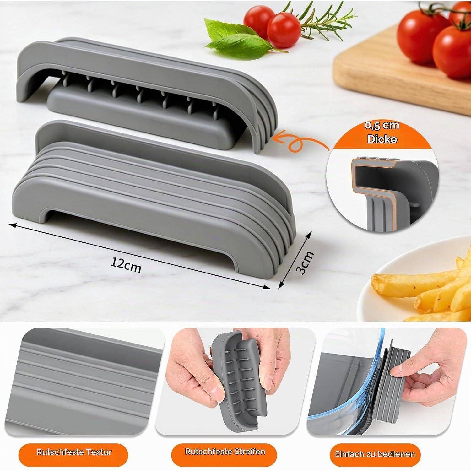 Silikon Topfgriff-Abdeckungen für Ninja Crispi Glas-Heißluftfritteusen, Grau