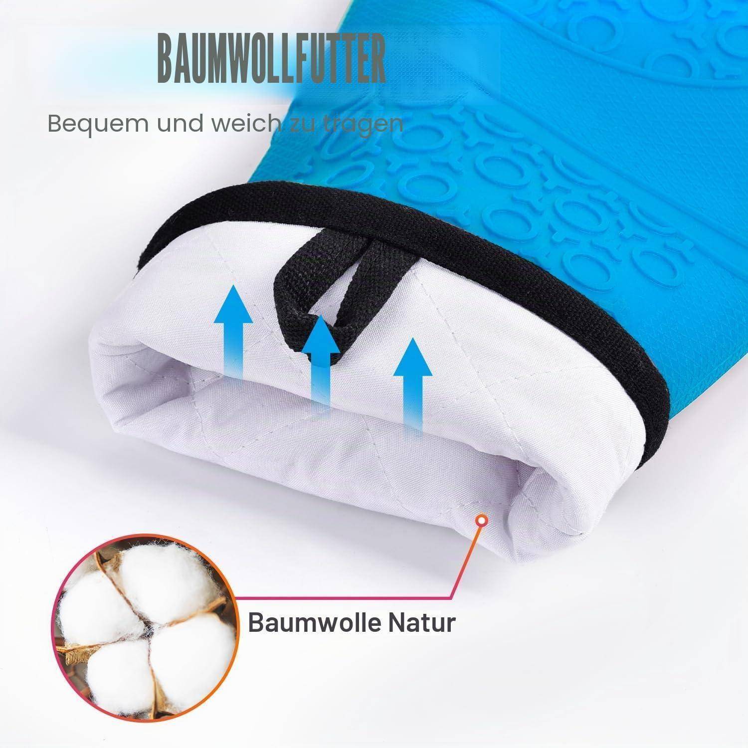 Sopito Silikon-Ofenhandschuhe hitzebeständig bis 230°C Blau