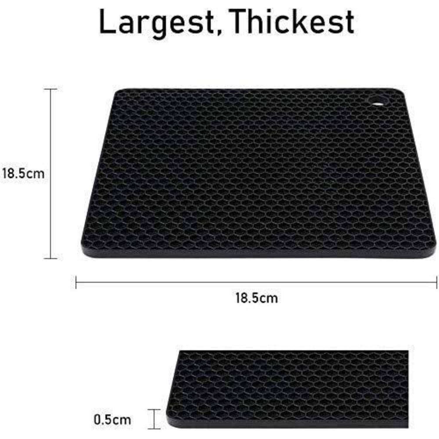 flintronic Topfuntersetzer 4er Set Silikon Hitzebeständig bis 250°C Schwarz