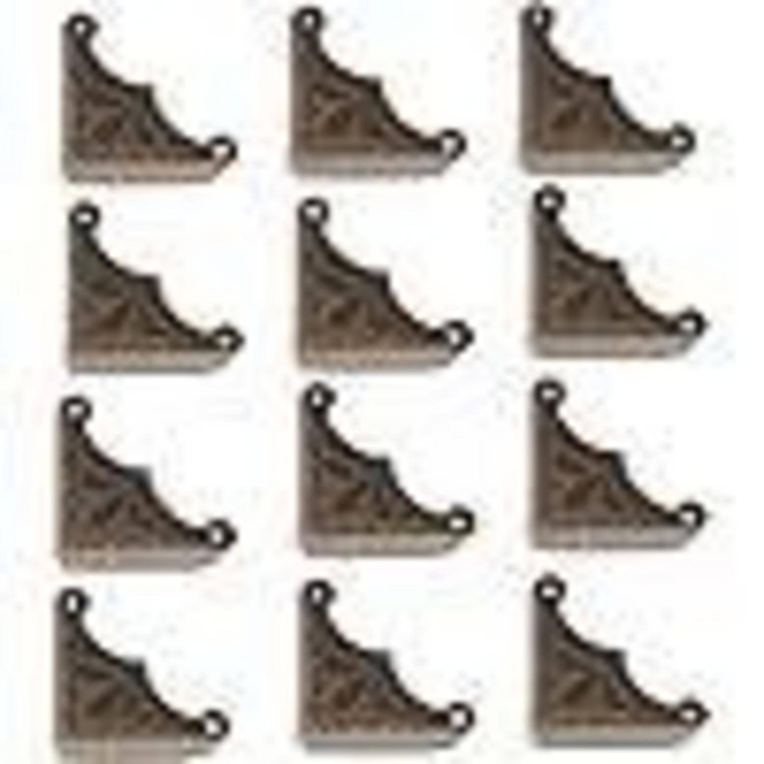 12x Möbel-Eckenschutz Metall Bronze 39x39x46mm