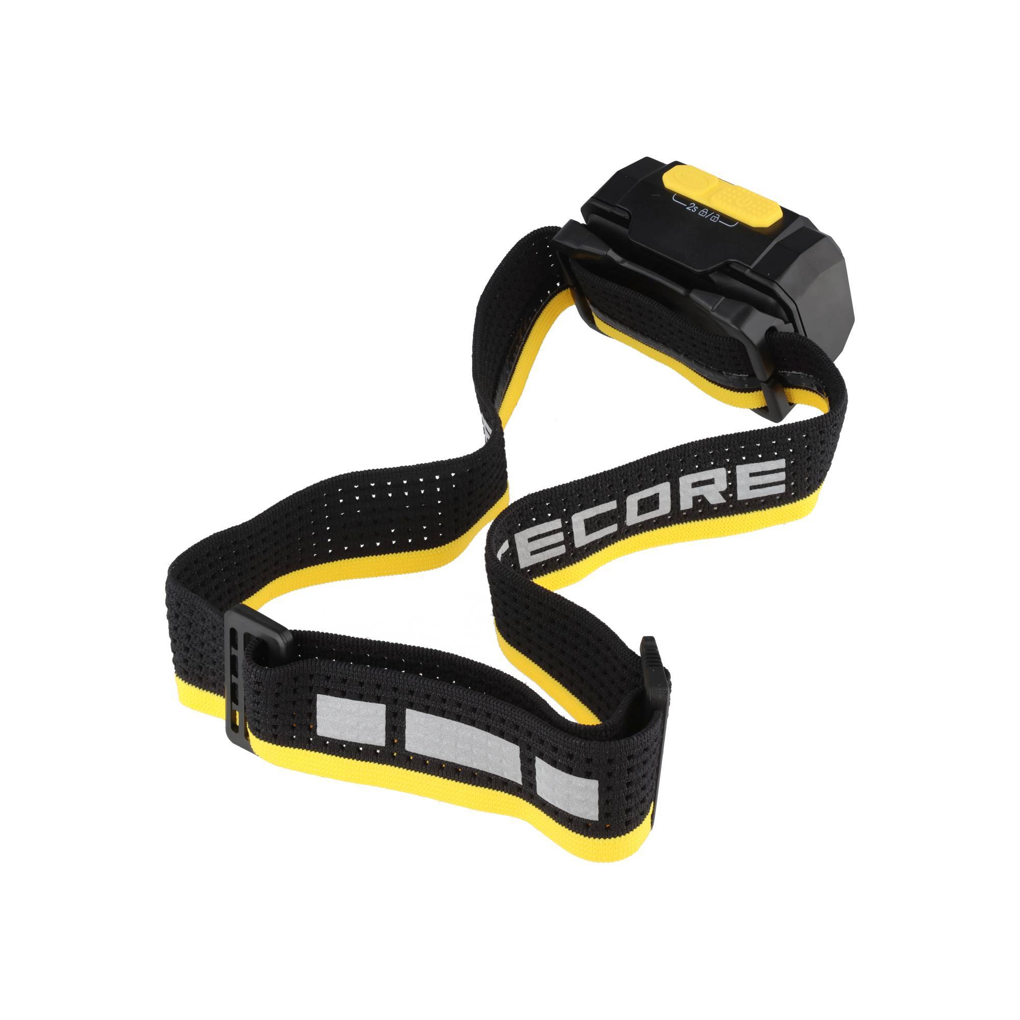 Schwarzes und gelbes verstellbares LED-Stirnlampenband mit 