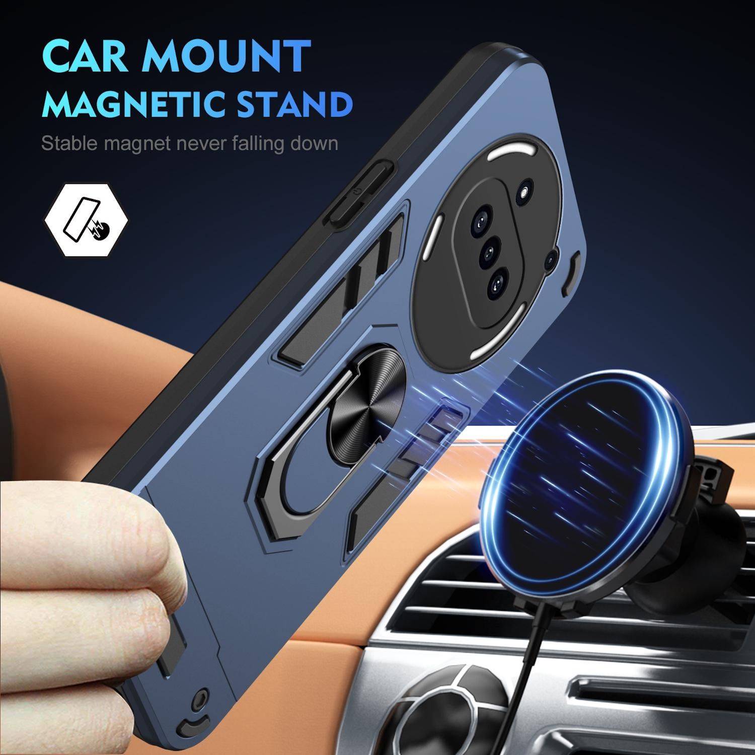 Werbebild eines an einer Auto-Magnethalterung befestigten Telefons mit der Beschriftung „CAR MOUNT MAGNETIC STAND