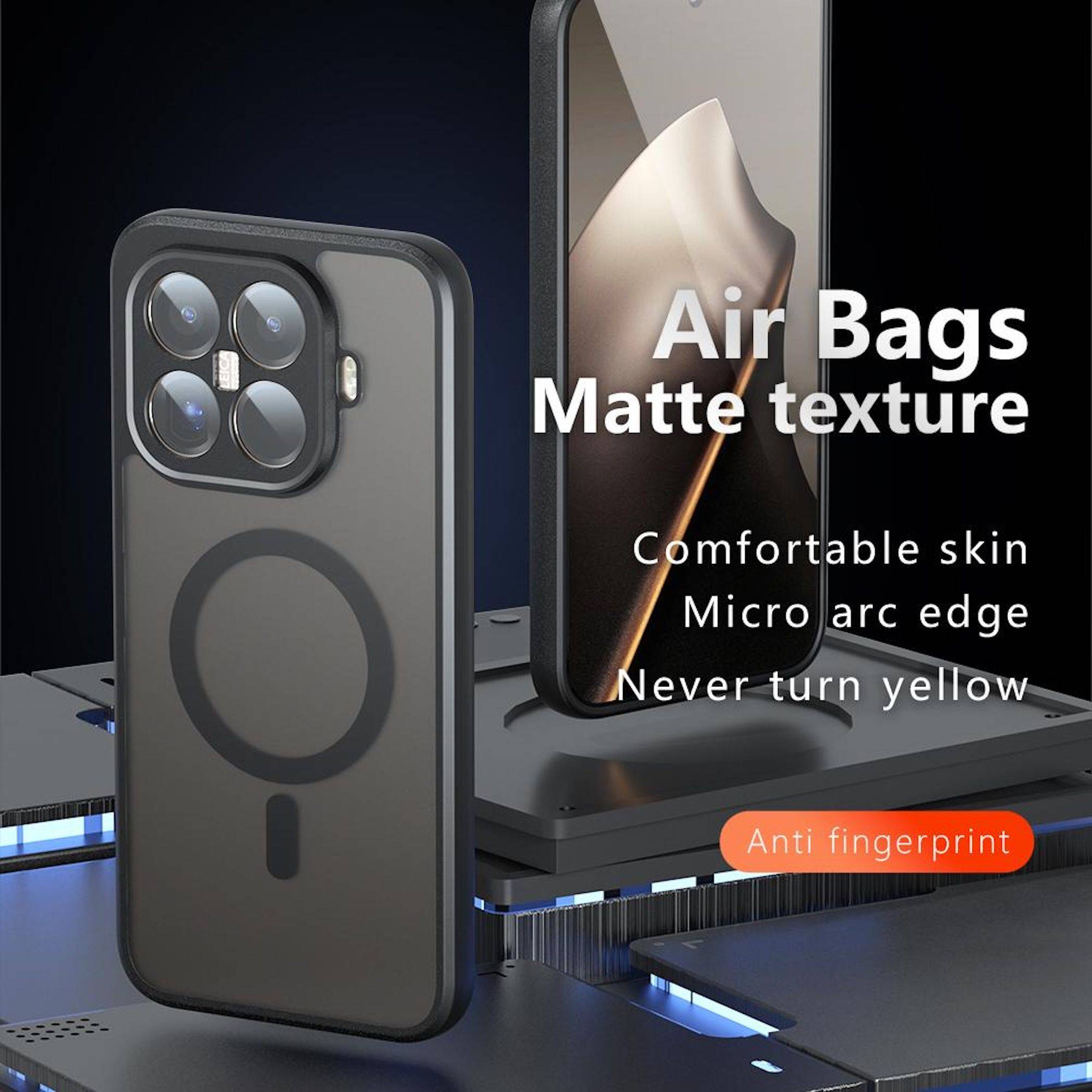 Werbung für eine matte Handyhülle mit 