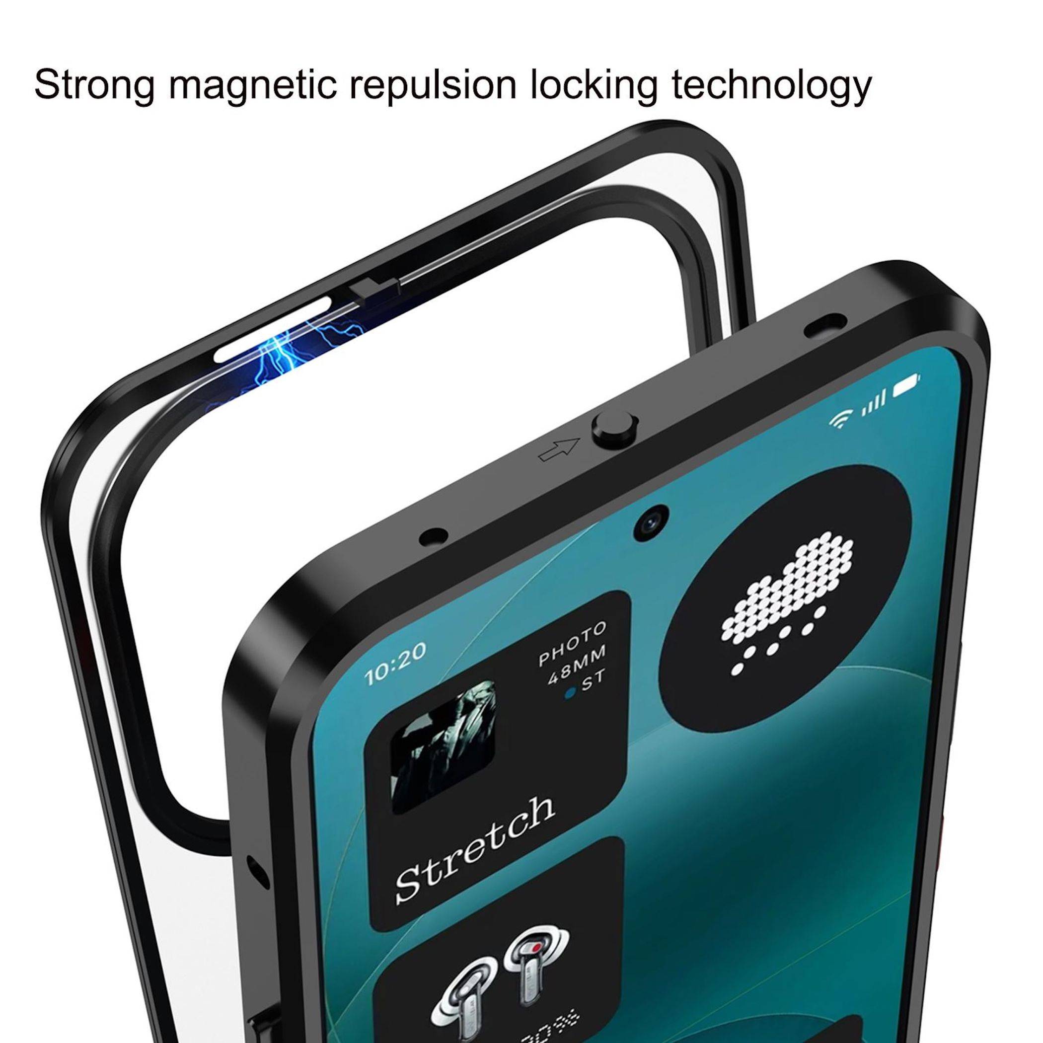 Smartphone-Magnetverschlusshülle mit abnehmbarem Ringrahmen, gekennzeichnet mit „Starke magnetische Abstoßungs-Verschlusstechnologie