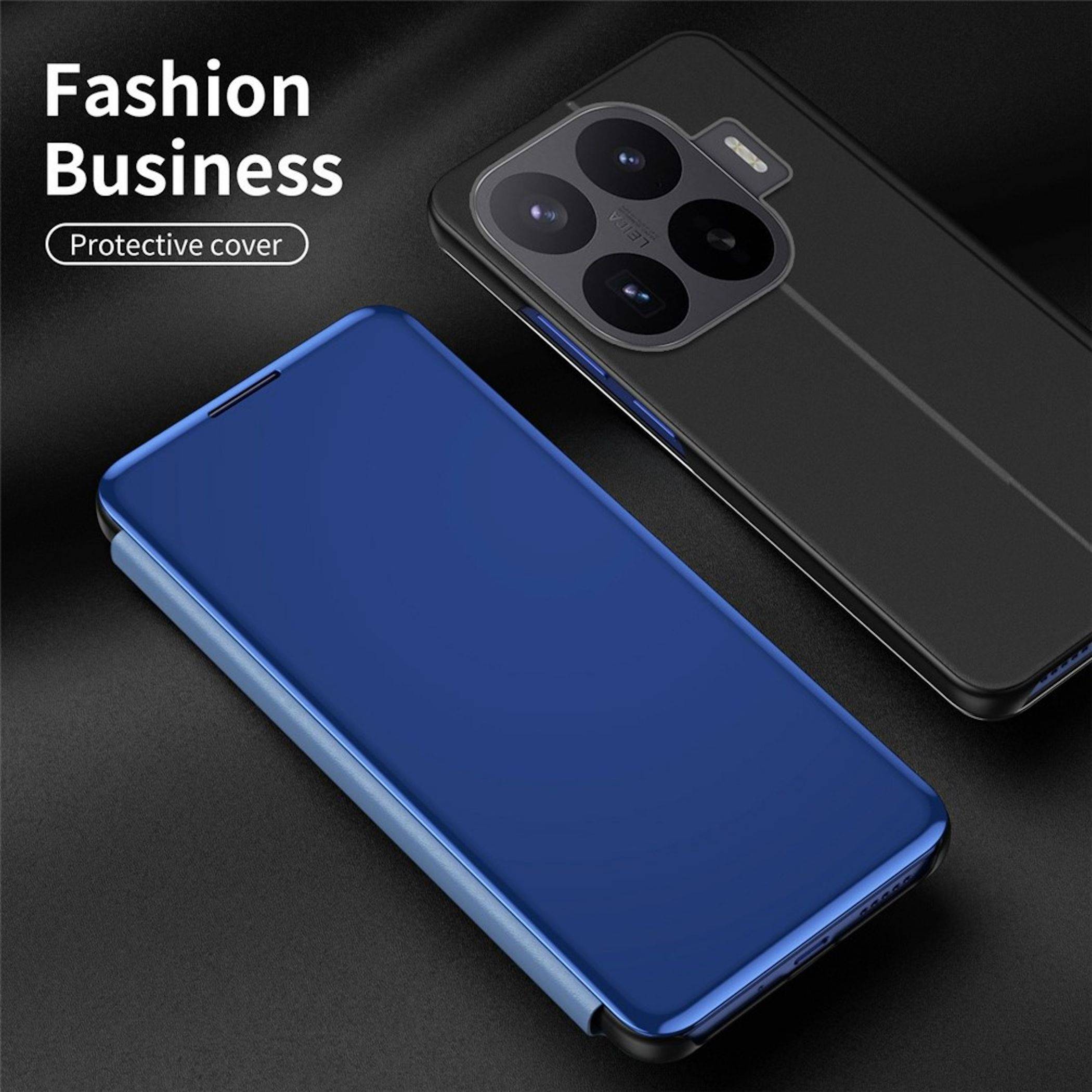 Werbebild von zwei Smartphone-Schutzhüllen, eine blau und eine schwarz, mit den Bezeichnungen „Fashion Business