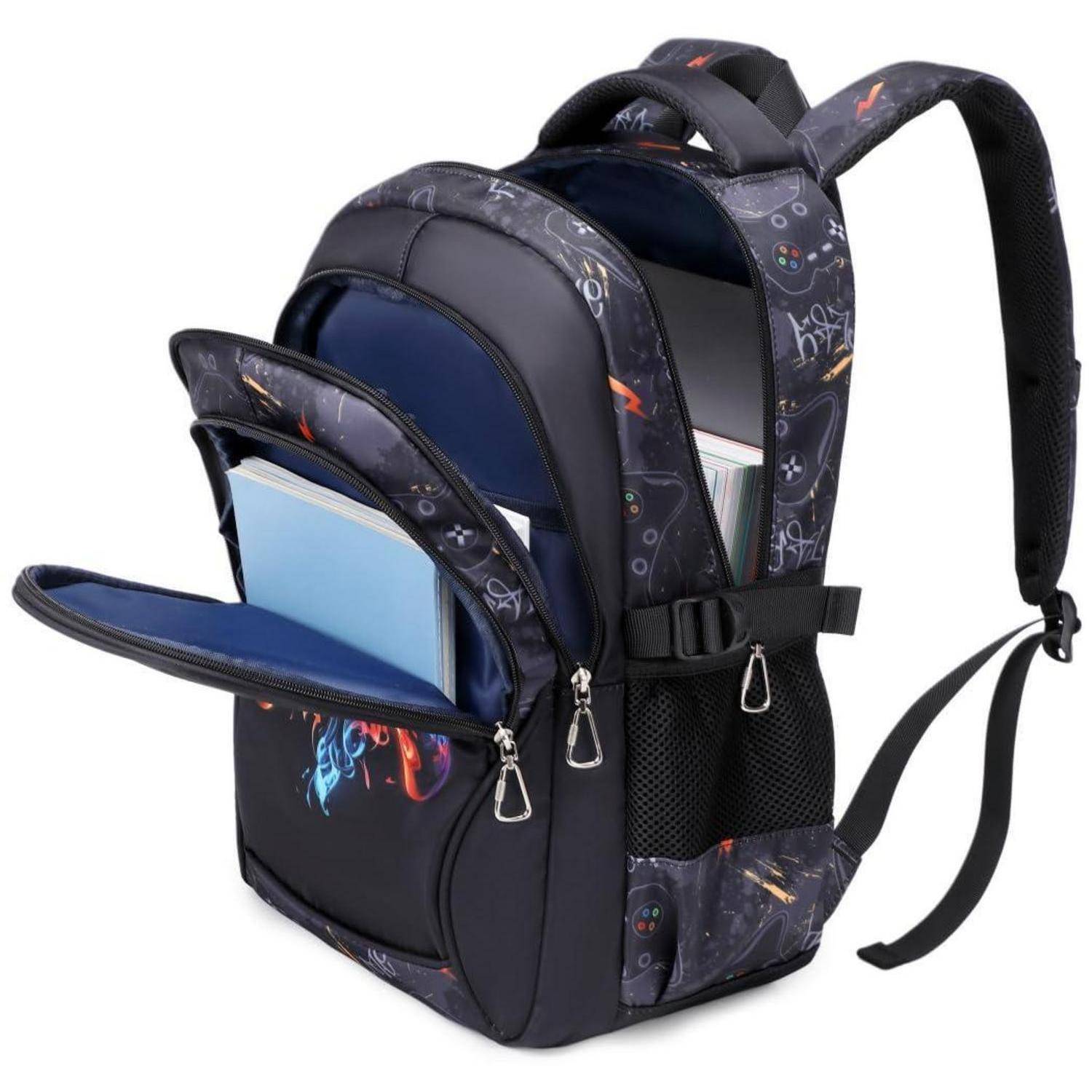 Schulrucksack Set 3-teilig Jungen 18 Zoll wasserdicht schwarz