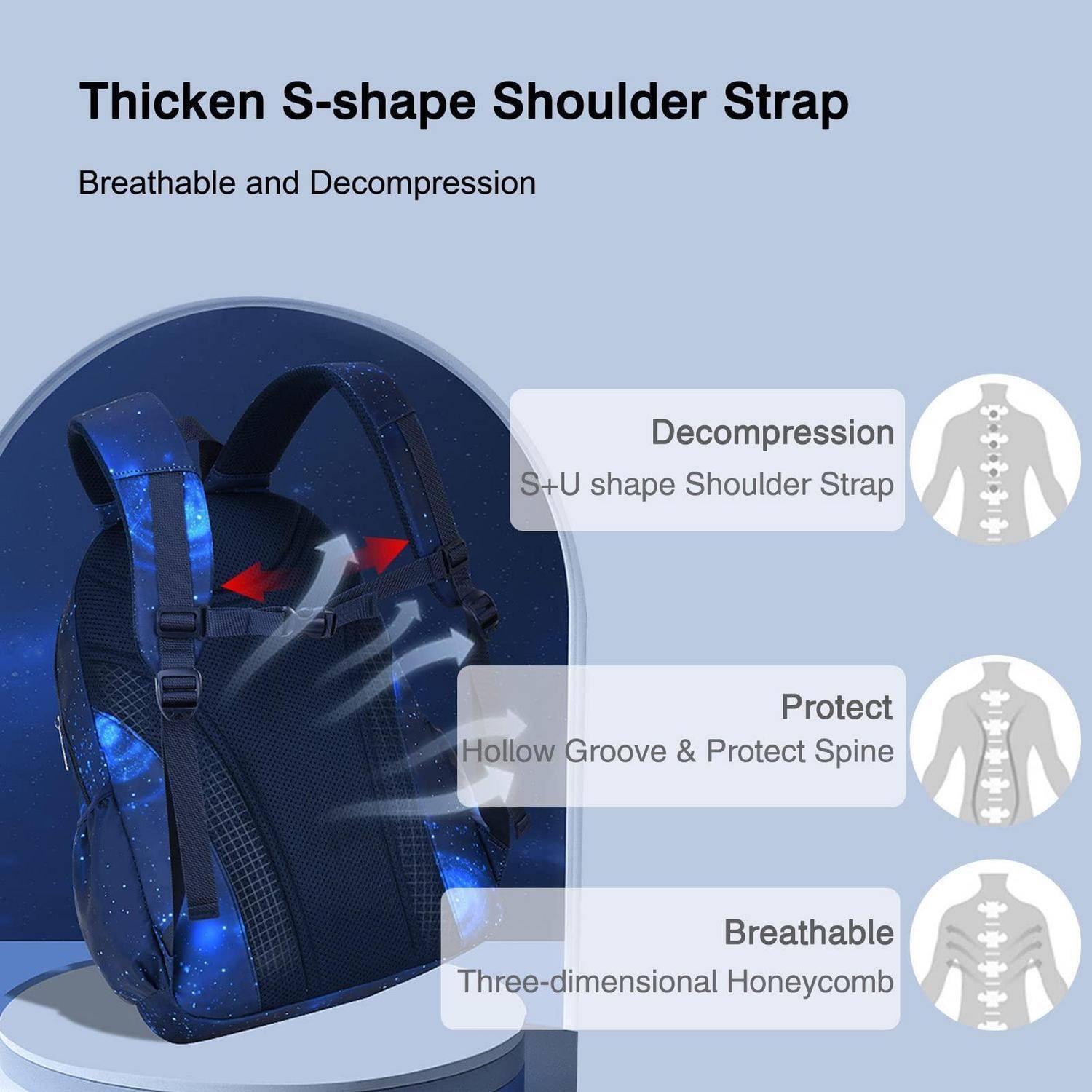 Kinderrucksack wasserdicht Nylon Schwarz L