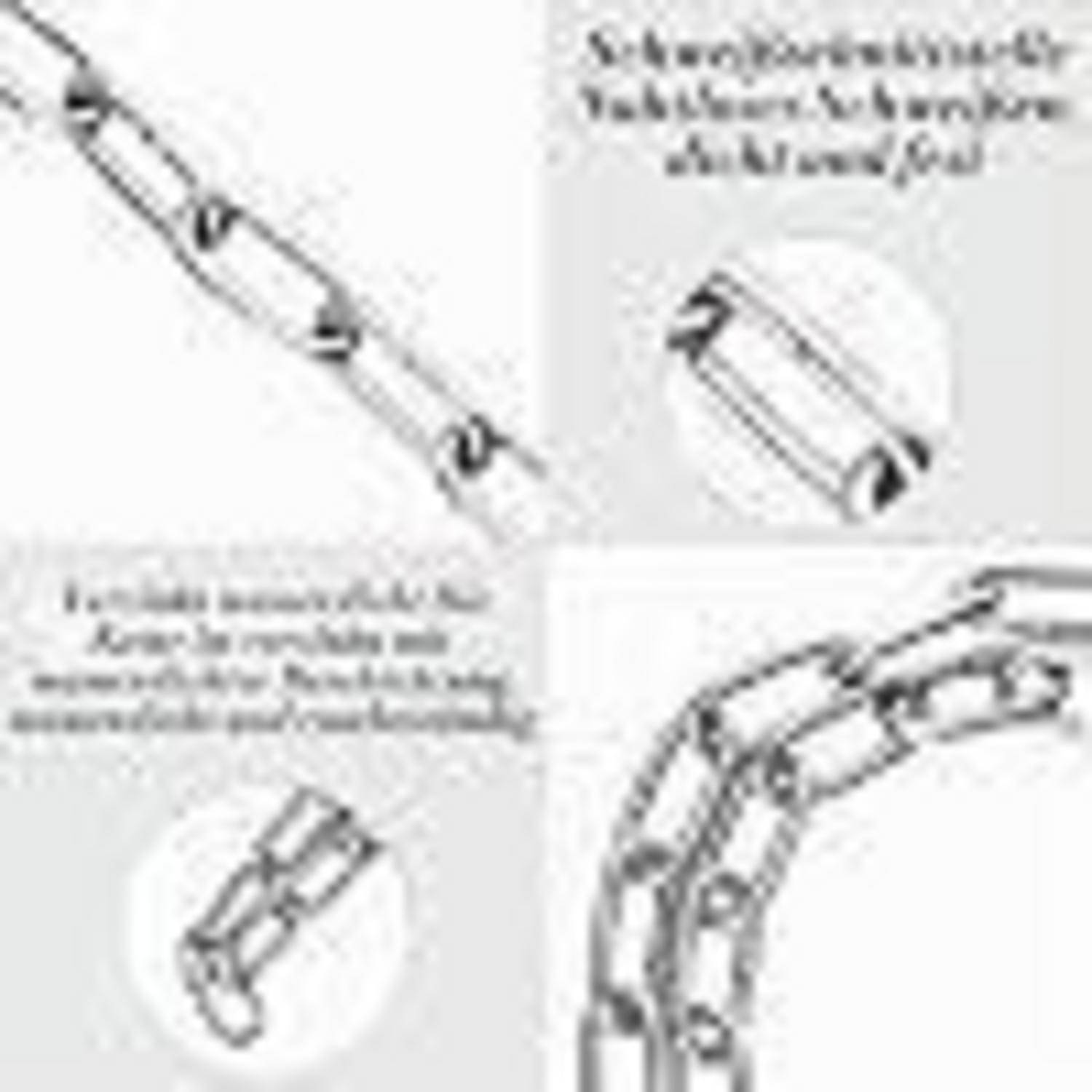Graustufiges technisches Diagramm, das ein gegliedertes, flexibles mechanisches Arm- oder Rohrbgelenkgelenk in mehreren Nahaufnahmen mit Beschriftungen zeigt.